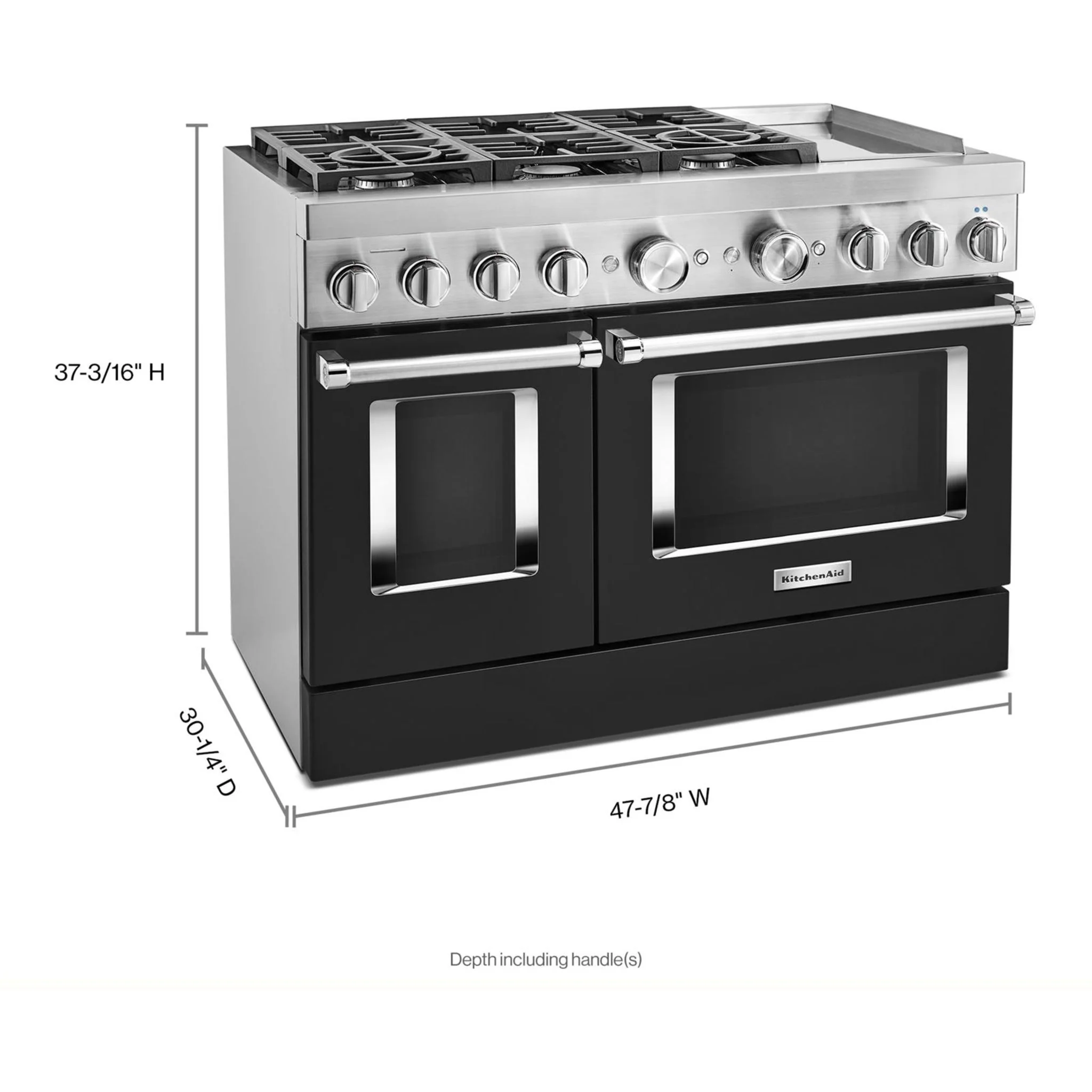 KitchenAid  48'' Smart Commercial-Style Dual Fuel Range with Griddle - Imperial Black (KFDC558JBK) - Image 62