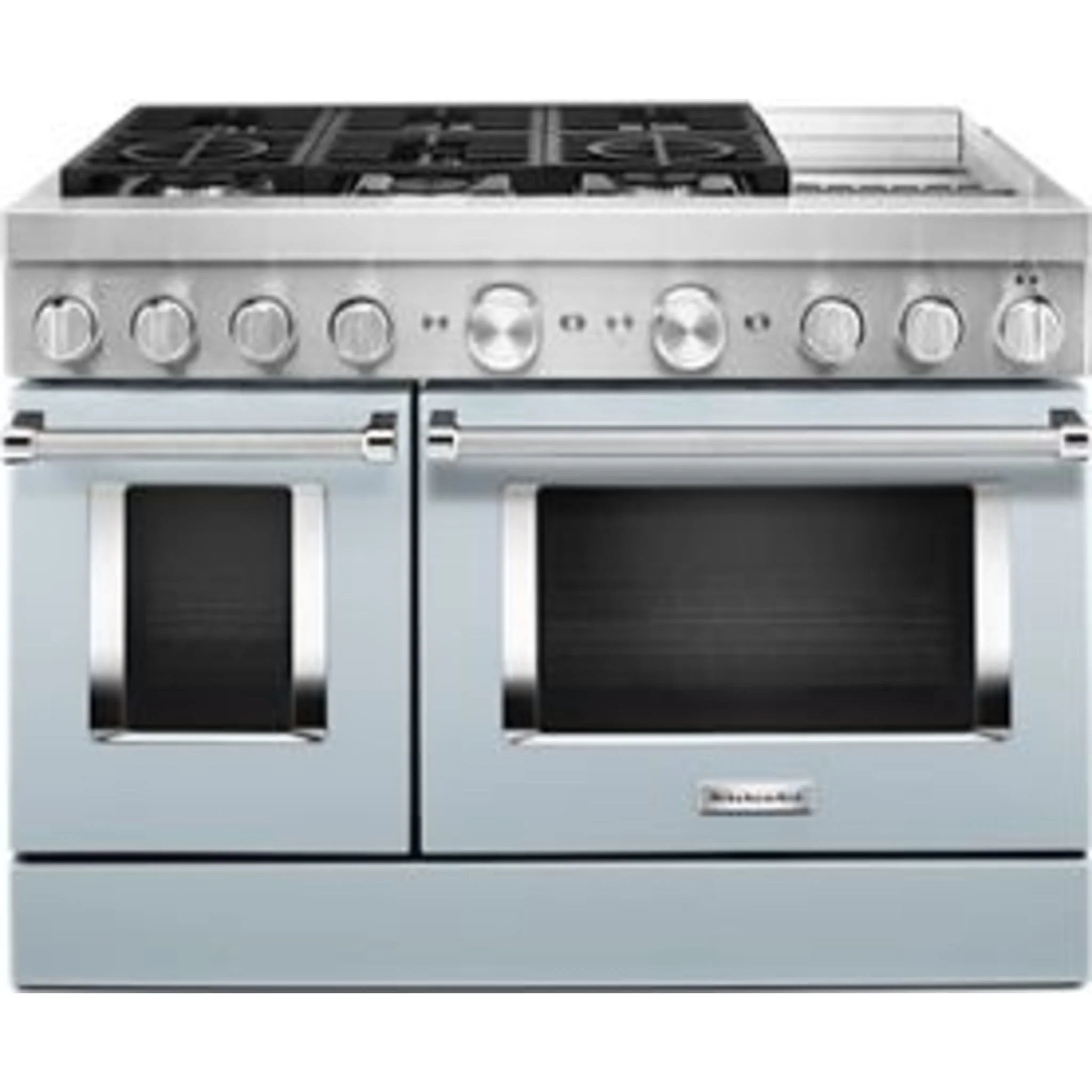 KitchenAid  48'' Smart Commercial-Style Dual Fuel Range with Griddle - Misty Blue (KFDC558JMB) - Image 44
