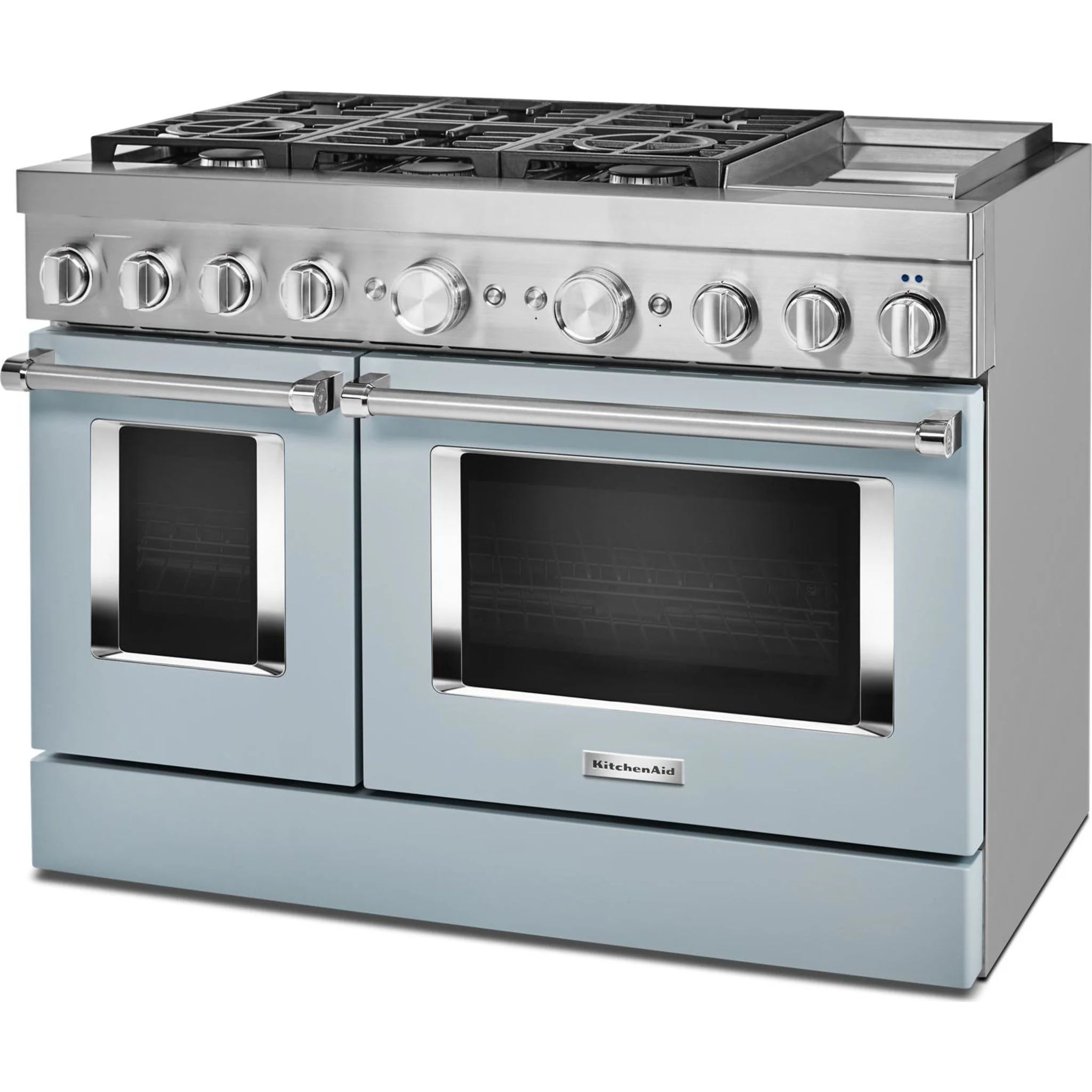 KitchenAid  48'' Smart Commercial-Style Dual Fuel Range with Griddle - Misty Blue (KFDC558JMB) - Image 59