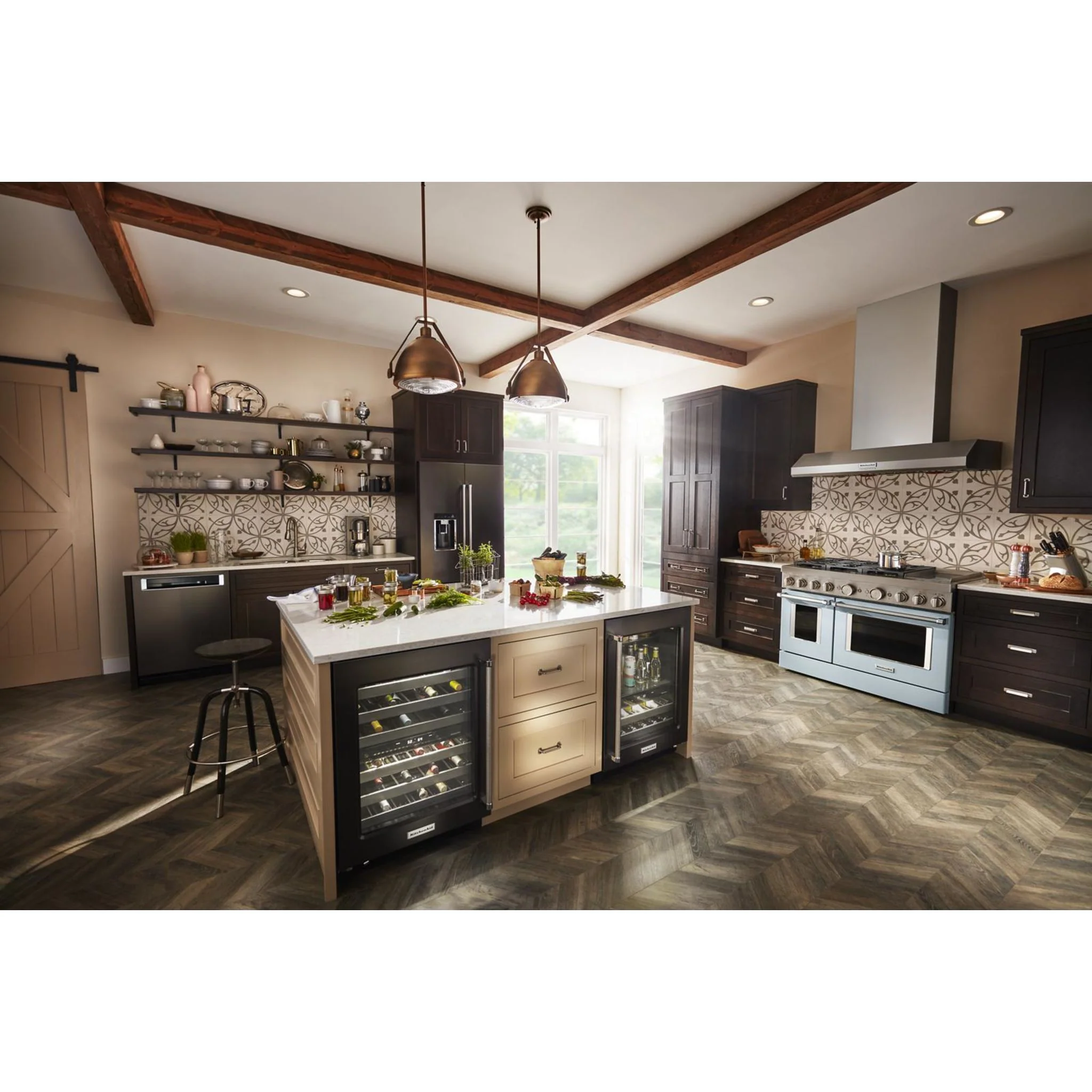 KitchenAid  48'' Smart Commercial-Style Dual Fuel Range with Griddle - Misty Blue (KFDC558JMB) - Image 63