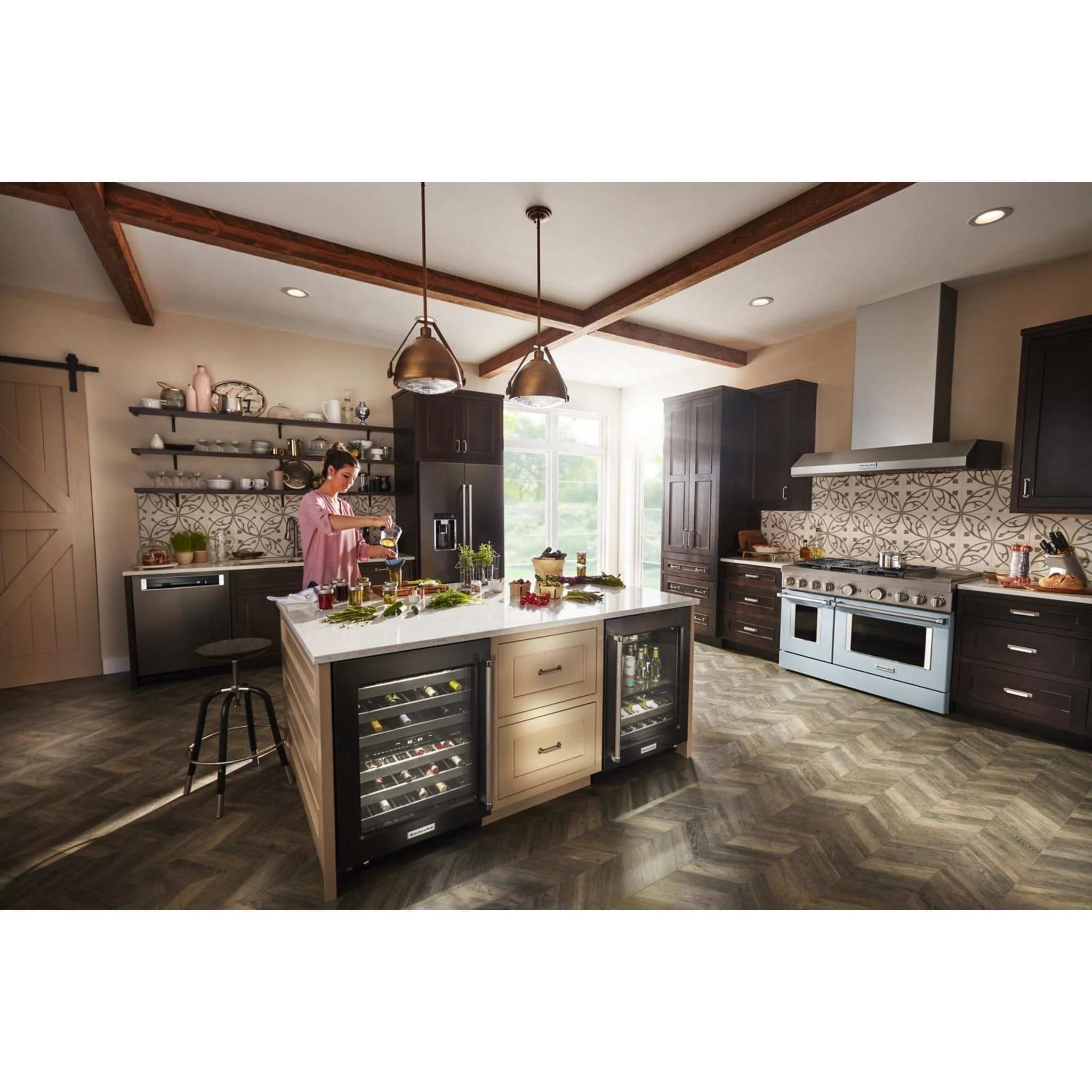 KitchenAid  48'' Smart Commercial-Style Dual Fuel Range with Griddle - Misty Blue (KFDC558JMB) - Image 66