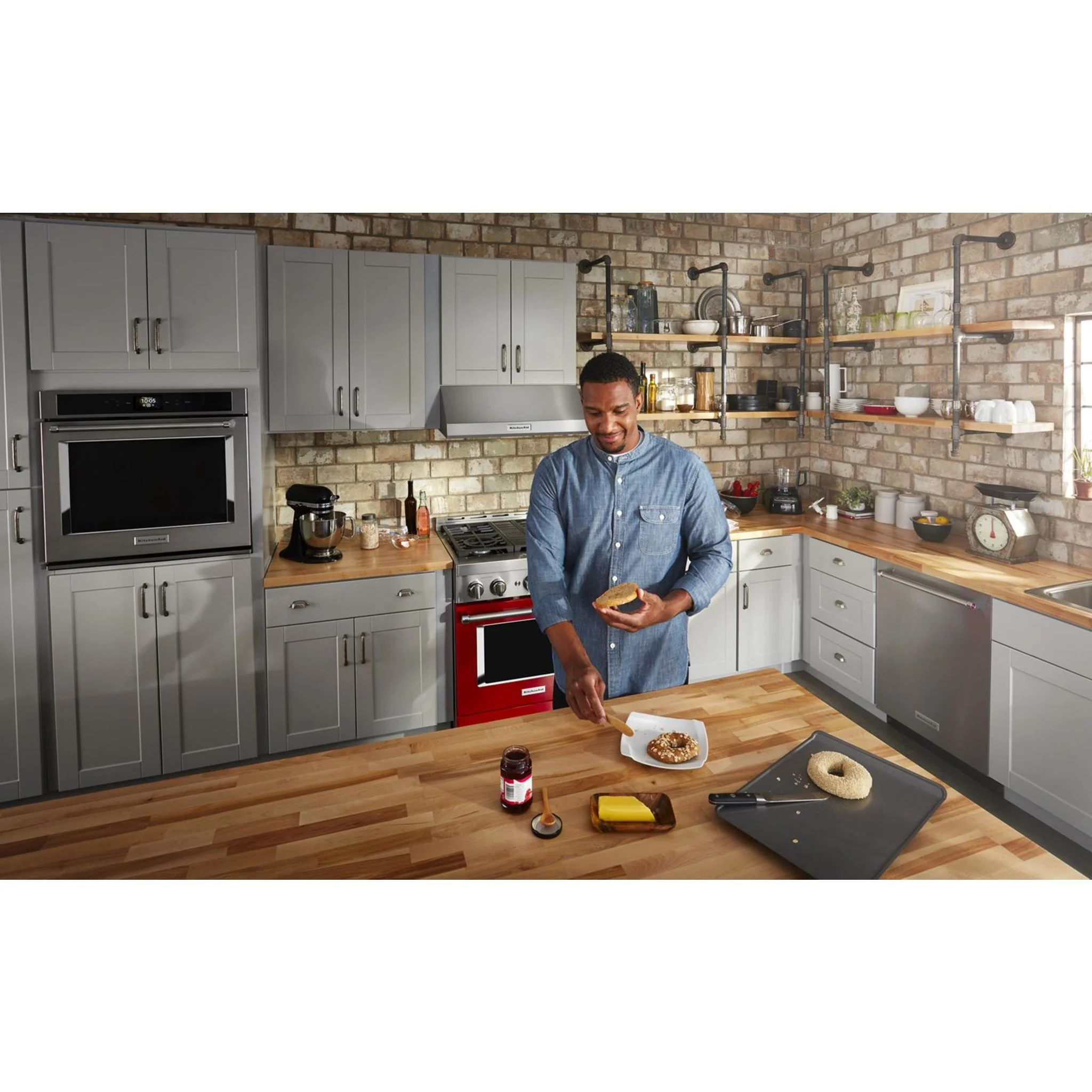 KitchenAid  30'' Smart Commercial-Style Dual Fuel Range with 4 Burners - Passion Red (KFDC500JPA) - Image 21