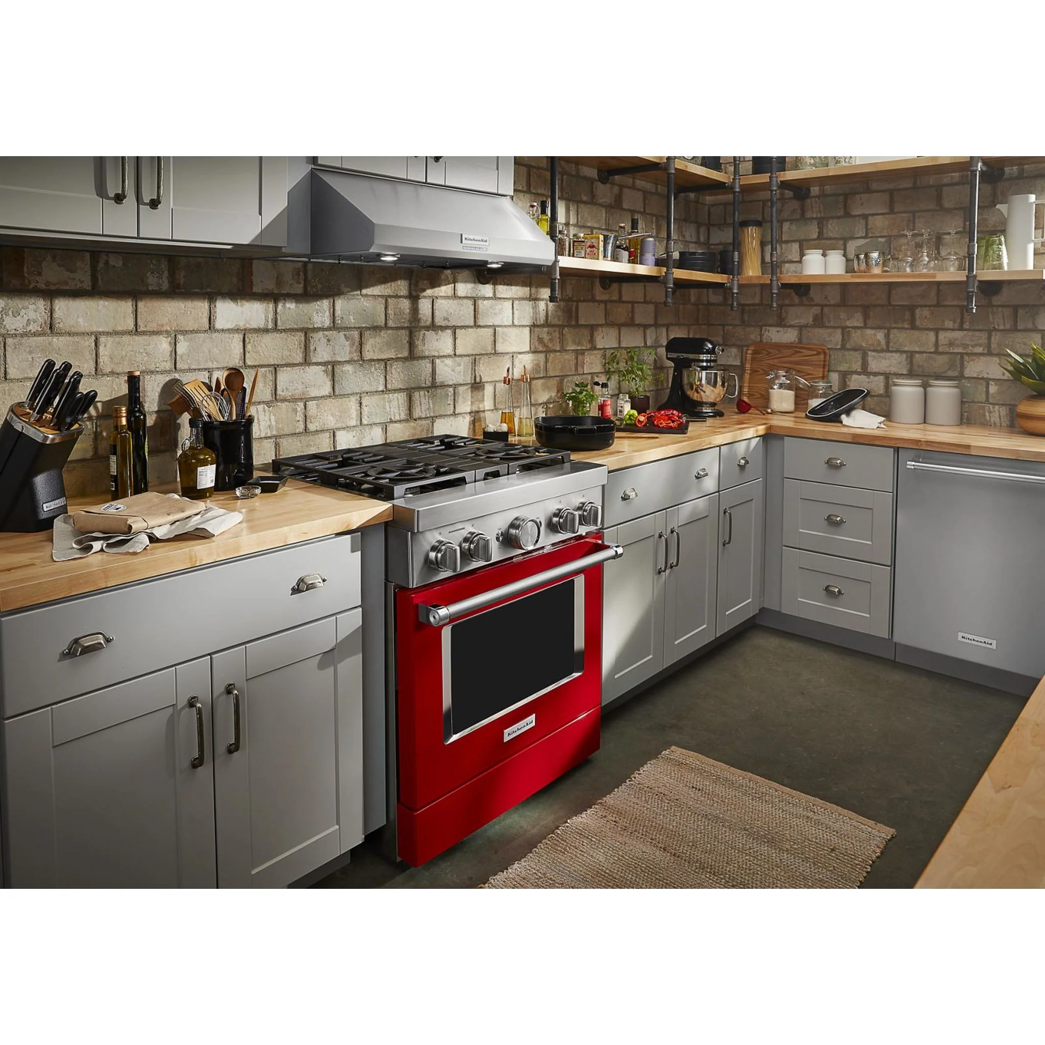 KitchenAid  30'' Smart Commercial-Style Dual Fuel Range with 4 Burners - Passion Red (KFDC500JPA) - Image 51