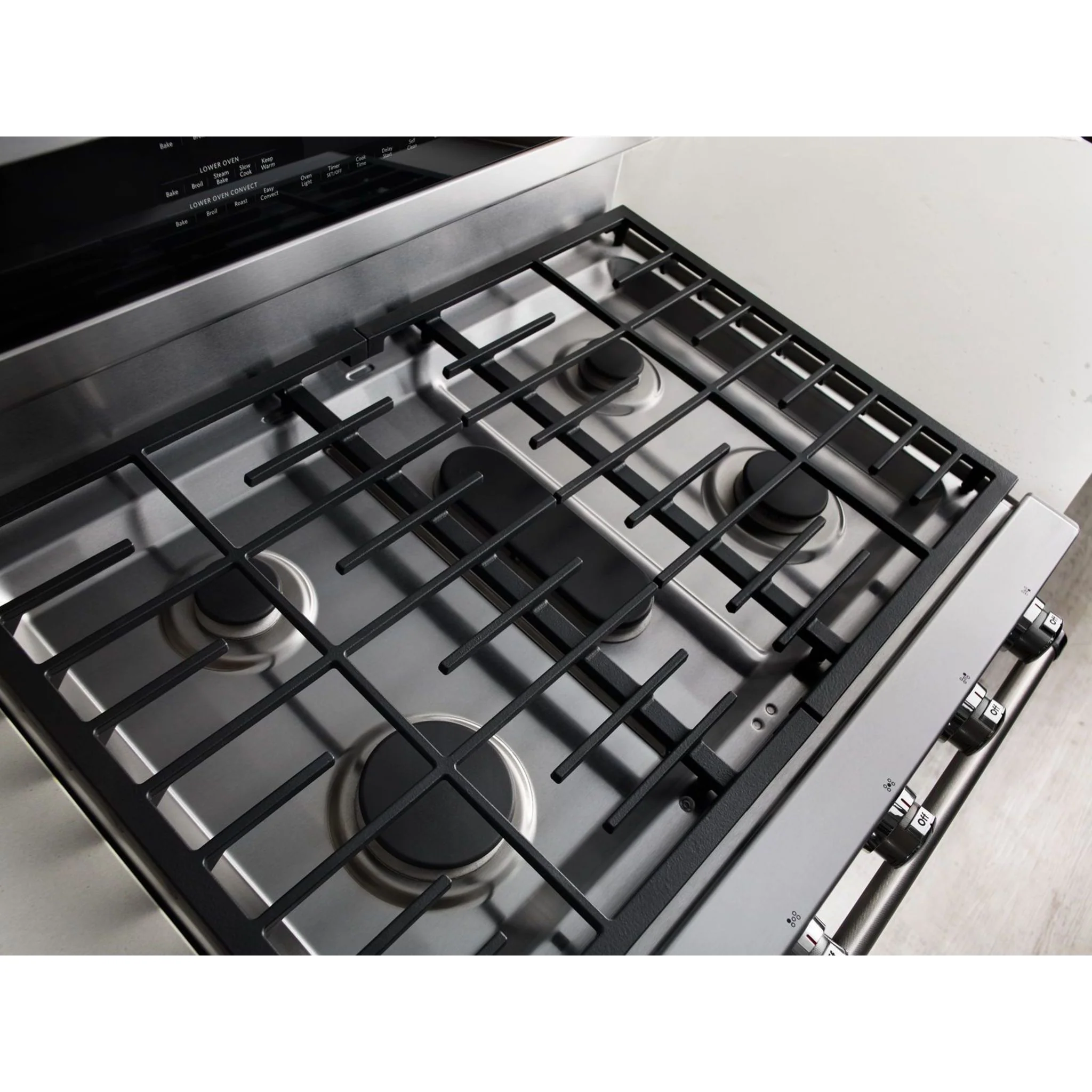KitchenAid 30-Inch 5 Burner Dual Fuel Double Oven Convection Range -Stainless Steel (KFDD500ESS) - Image 26