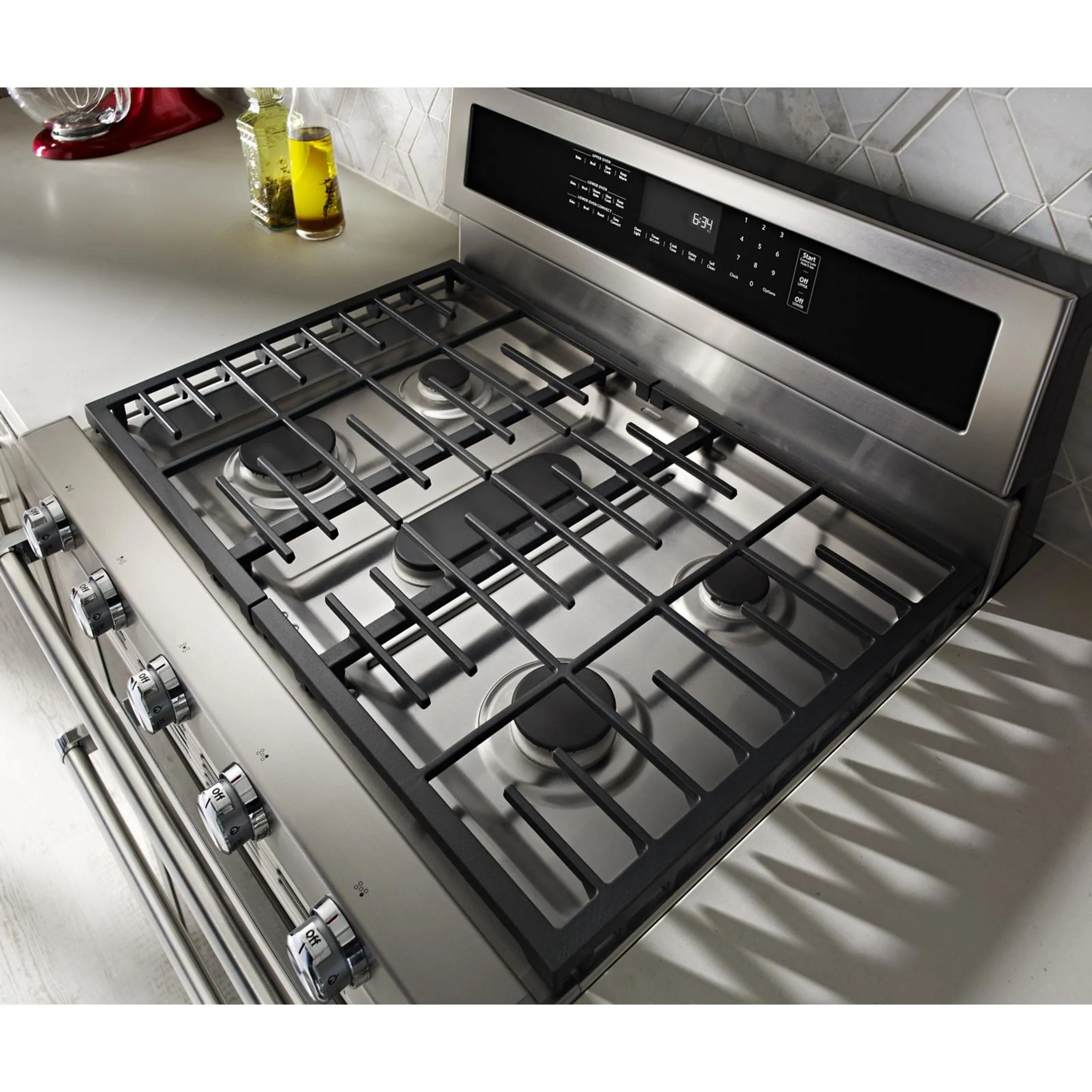KitchenAid 30-Inch 5 Burner Dual Fuel Double Oven Convection Range -Stainless Steel (KFDD500ESS) - Image 35