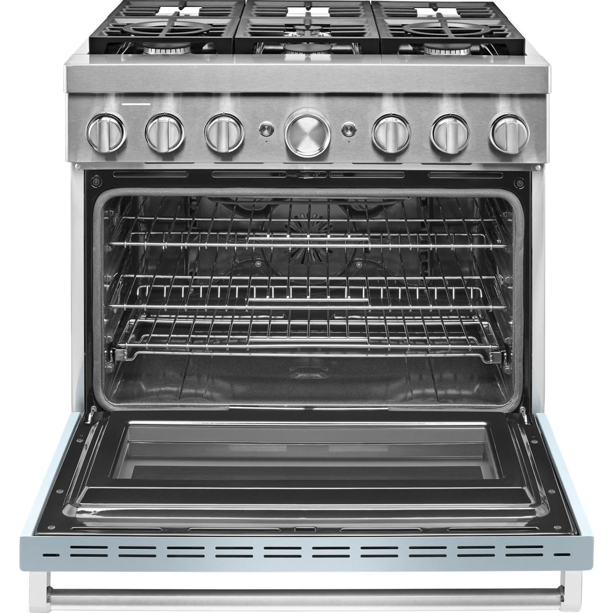 KitchenAid  36'' Smart Commercial-Style Dual Fuel Range with 6 Burners - Misty Blue (KFDC506JMB) - Image 32