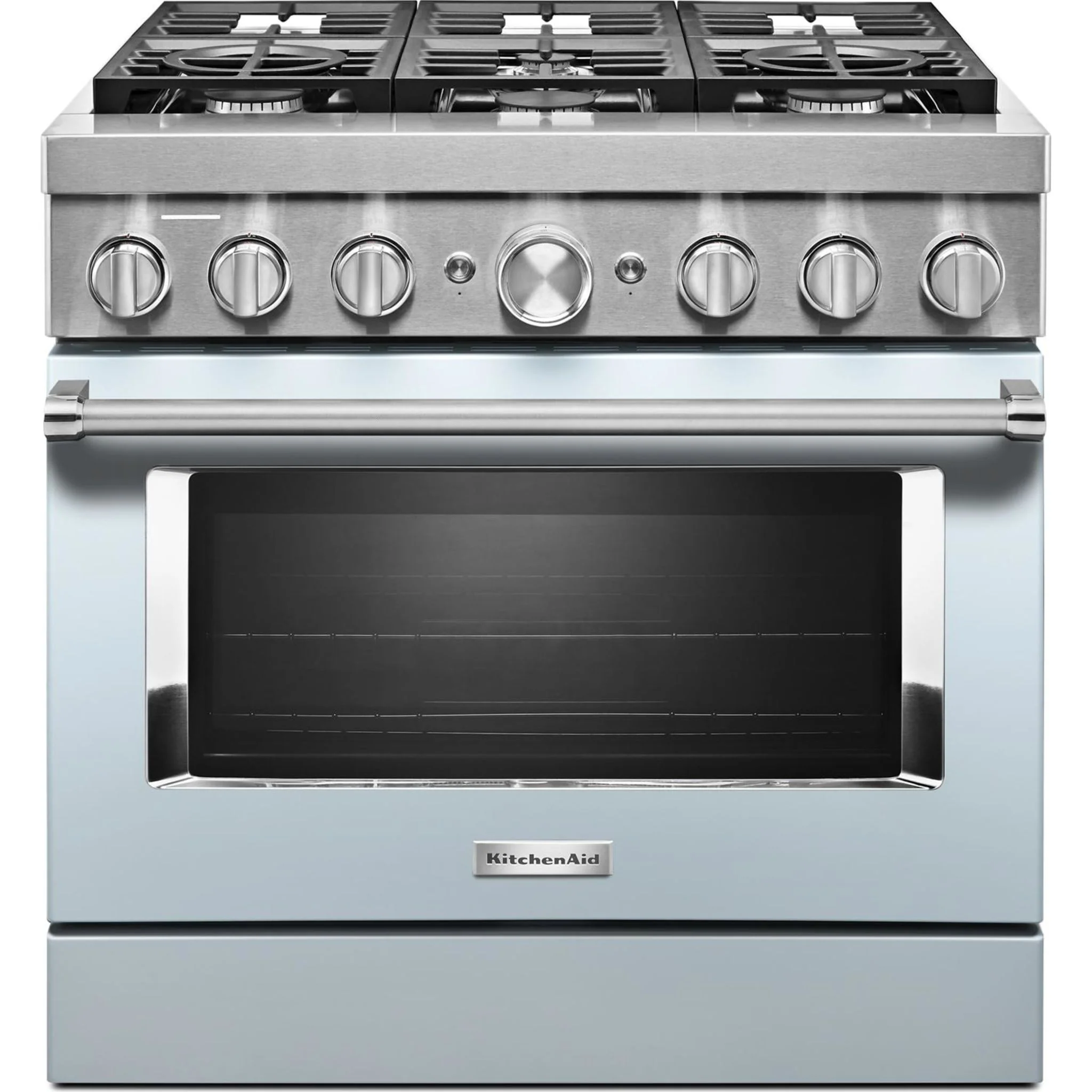 KitchenAid  36'' Smart Commercial-Style Dual Fuel Range with 6 Burners - Misty Blue (KFDC506JMB) - Image 40