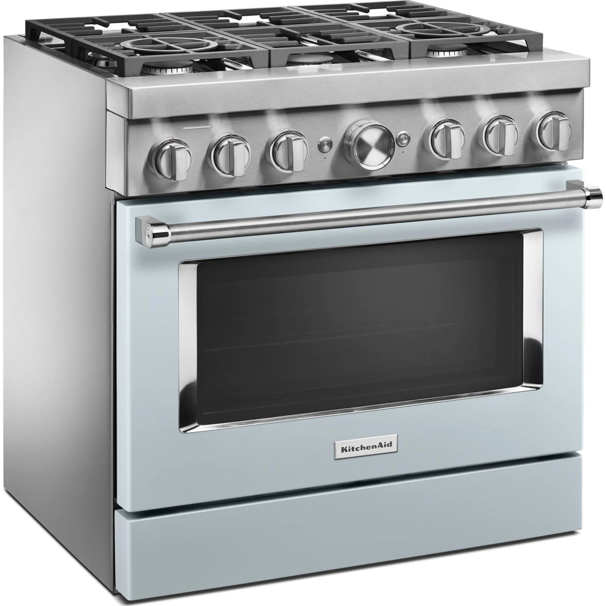 KitchenAid  36'' Smart Commercial-Style Dual Fuel Range with 6 Burners - Misty Blue (KFDC506JMB) - Image 52