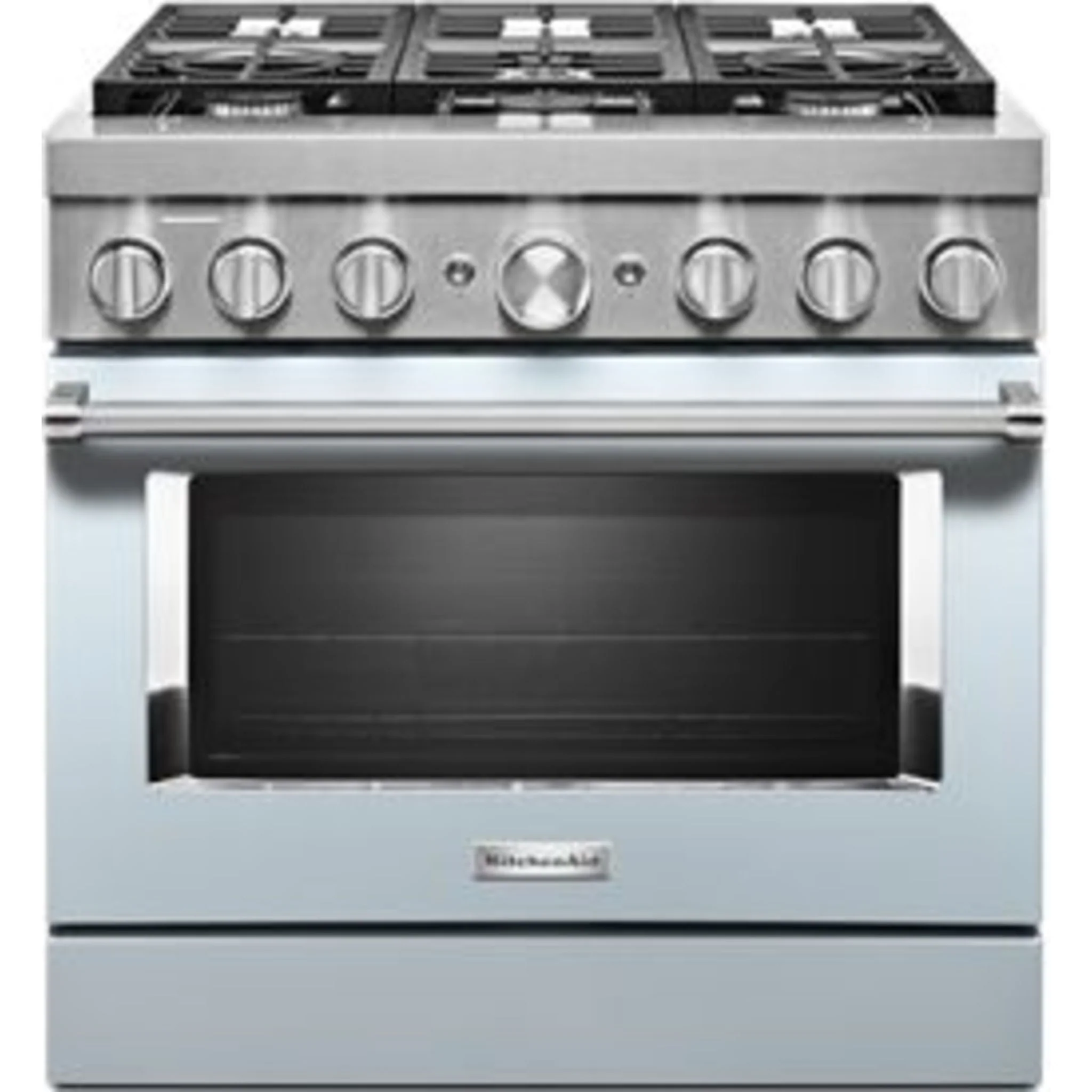 KitchenAid  36'' Smart Commercial-Style Dual Fuel Range with 6 Burners - Misty Blue (KFDC506JMB) - Image 62