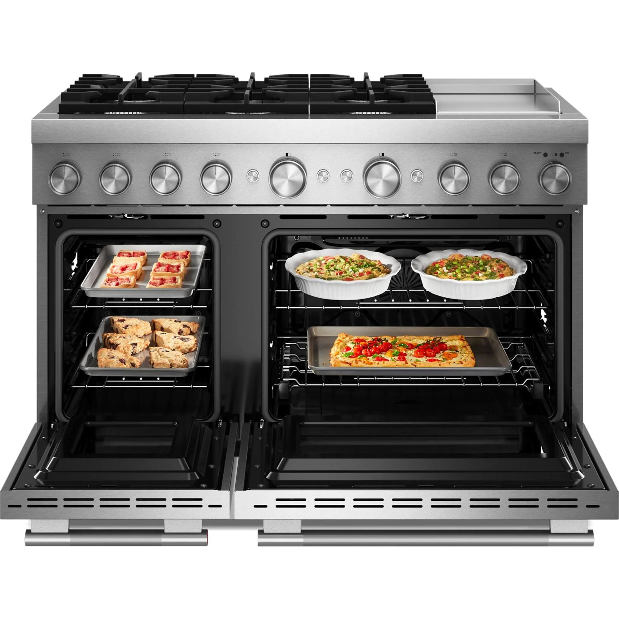 KitchenAid 48-Inch 6 Burner Commercial-Style Dual Fuel Range with Griddle -Stainless Steel (KFDD948SSS) - Image 7