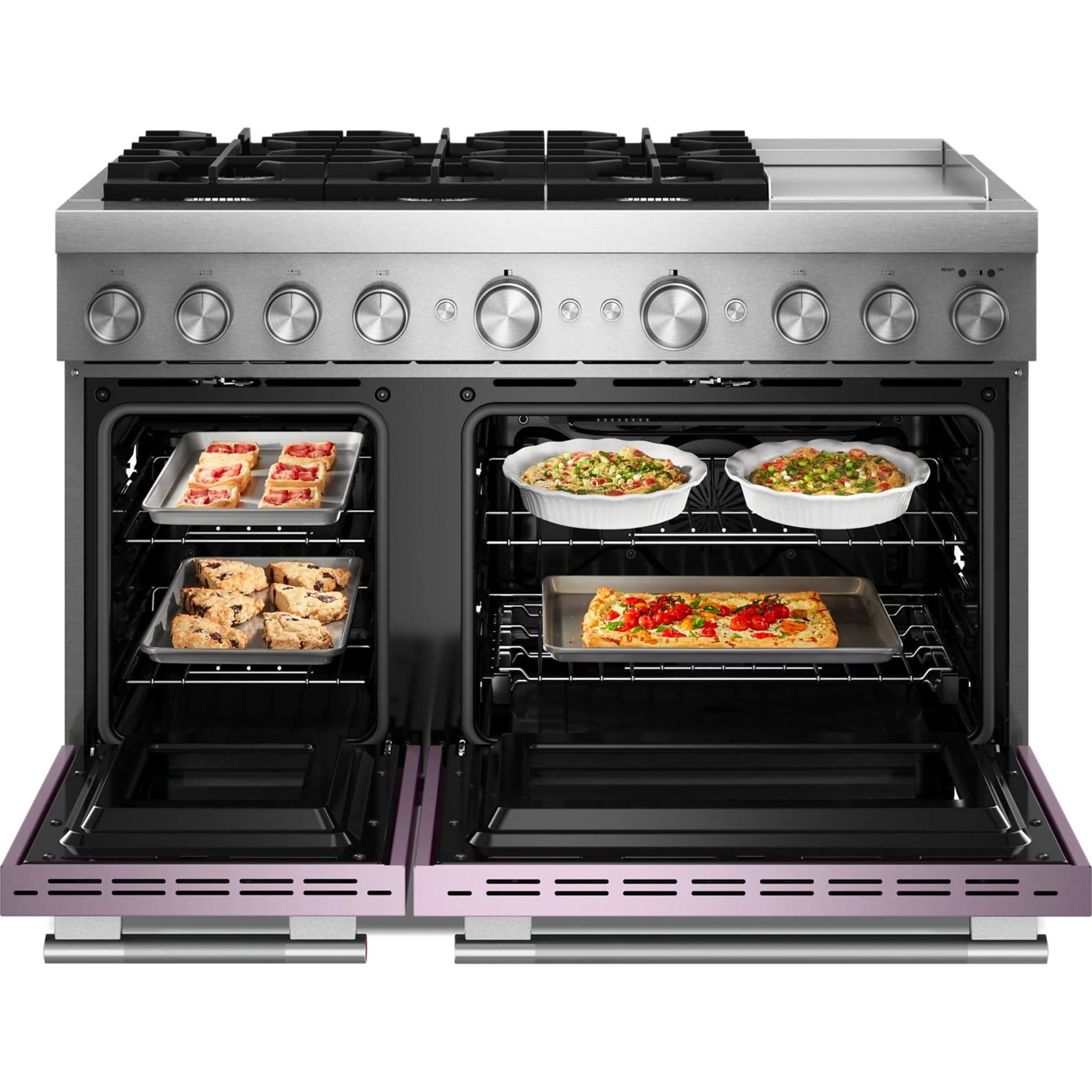 KitchenAid 48-Inch 6 Burner Commercial-Style Dual Fuel Range with Griddle -Wildflower (KFDD948SWF) - Image 4