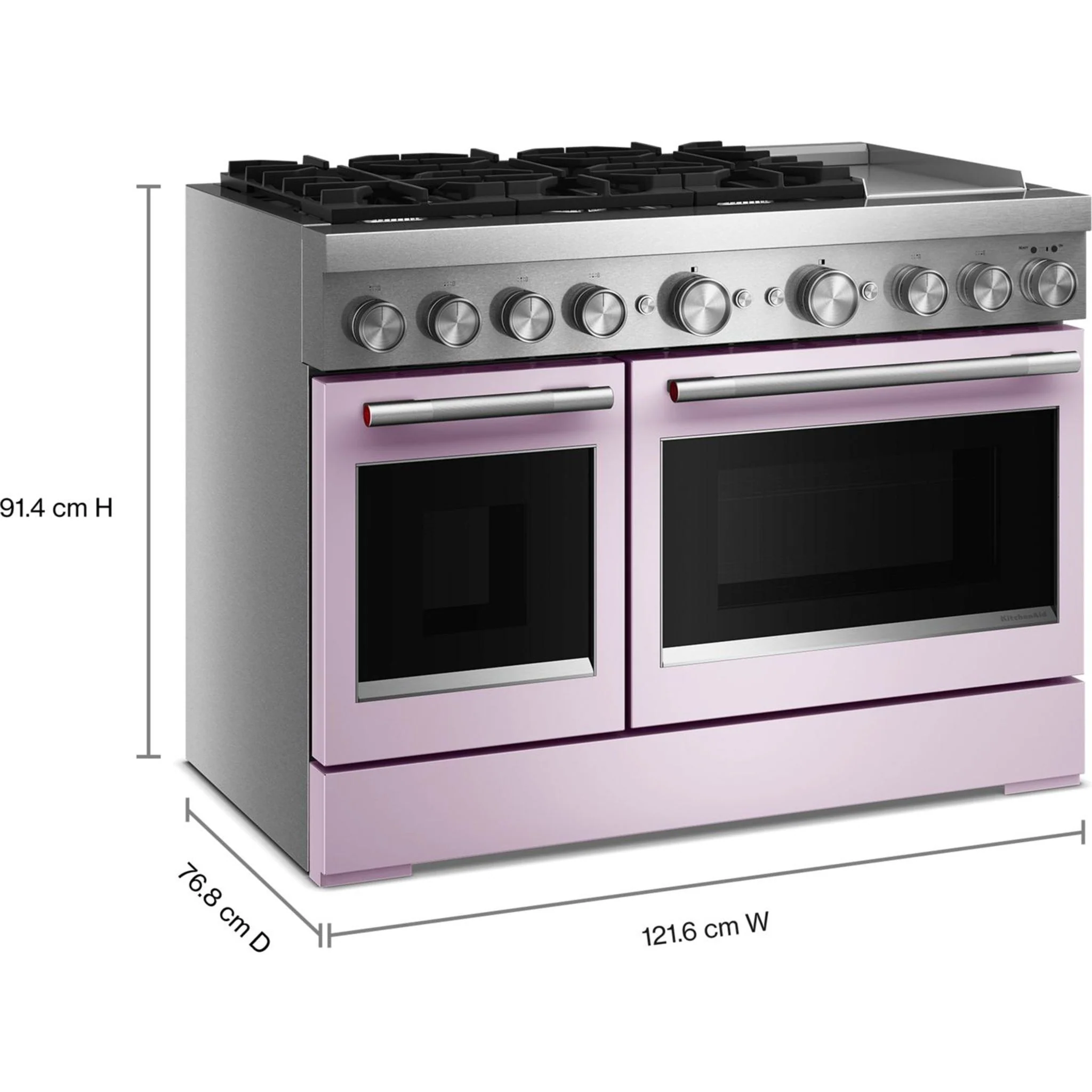 KitchenAid 48-Inch 6 Burner Commercial-Style Dual Fuel Range with Griddle -Wildflower (KFDD948SWF) - Image 5