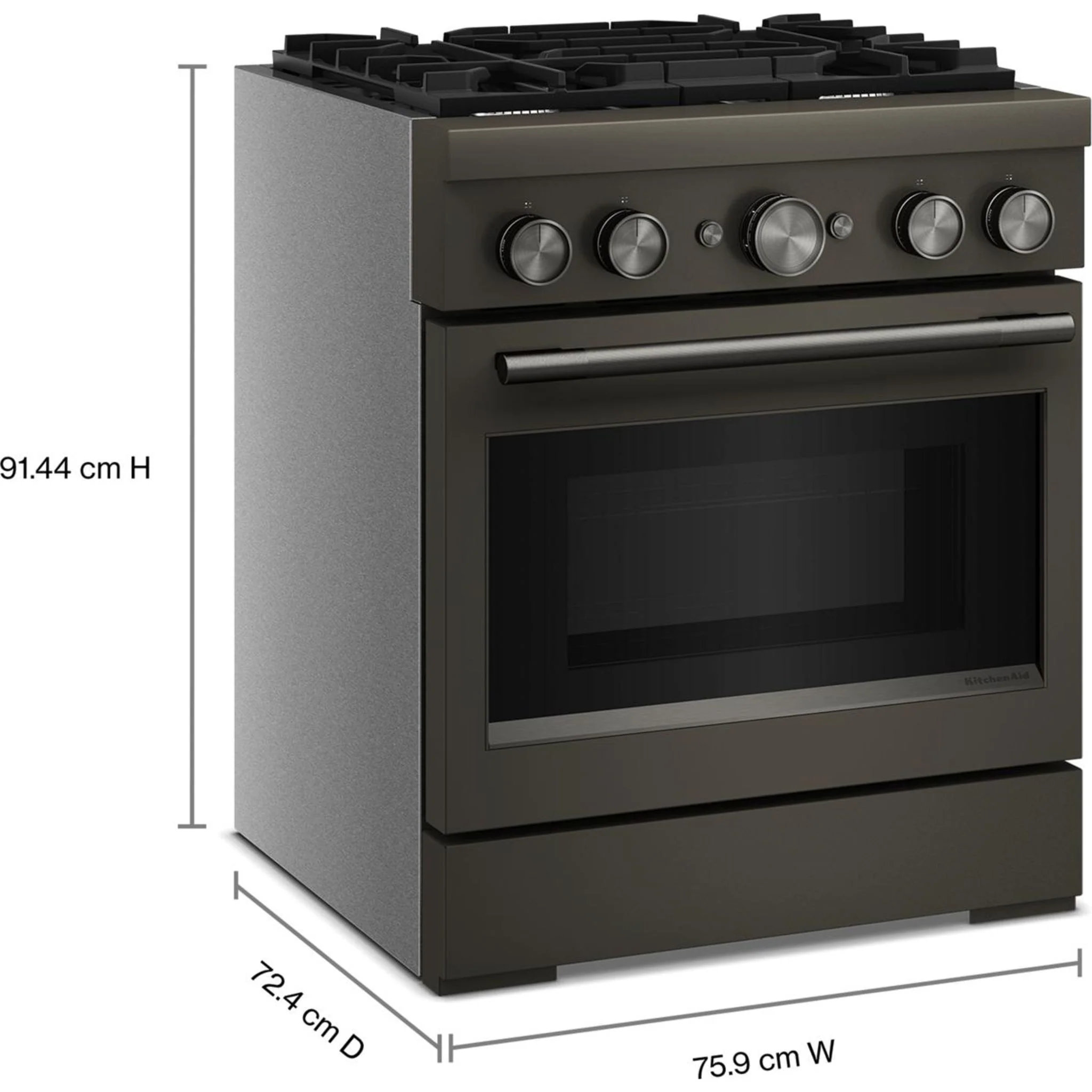 KitchenAid 30-Inch 4 Burner Commercial-Style Dual Fuel Range with No Preheat Air Fry Mode -Black Ore (KFDS930SBE) - Image 7