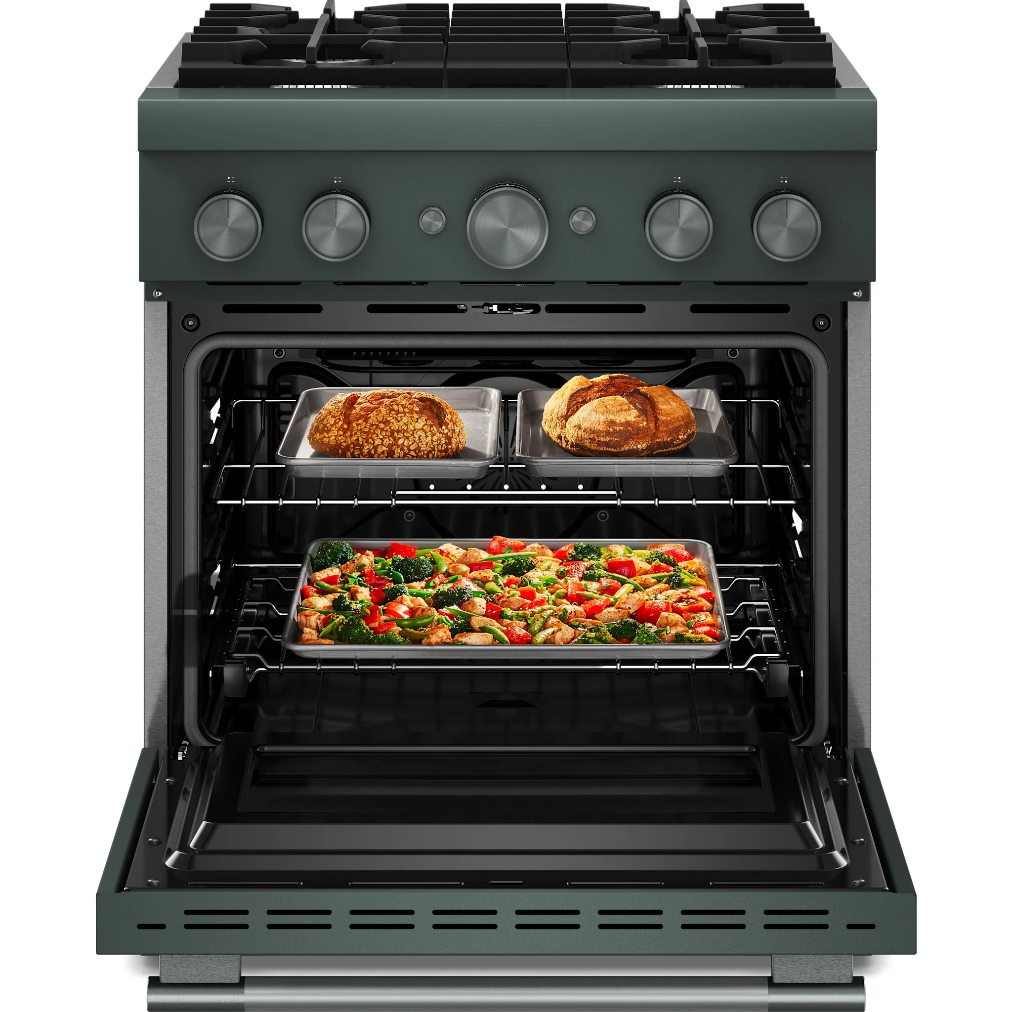KitchenAid 30-Inch 4 Burner Commercial-Style Dual Fuel Range with No Preheat Air Fry Mode -Juniper (KFDS930SJP) - Image 3