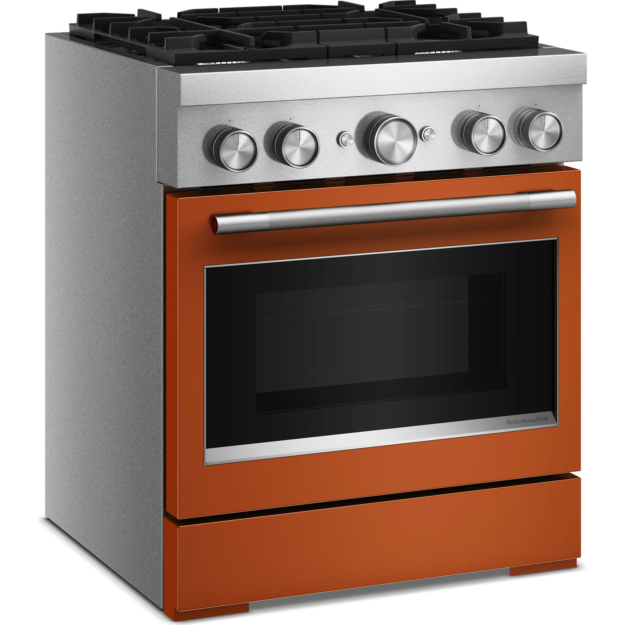 KitchenAid 30-Inch 4 Burner Commercial-Style Dual Fuel Range with No Preheat Air Fry Mode -Scorched Orange (KFDS930SSC) - Image 2