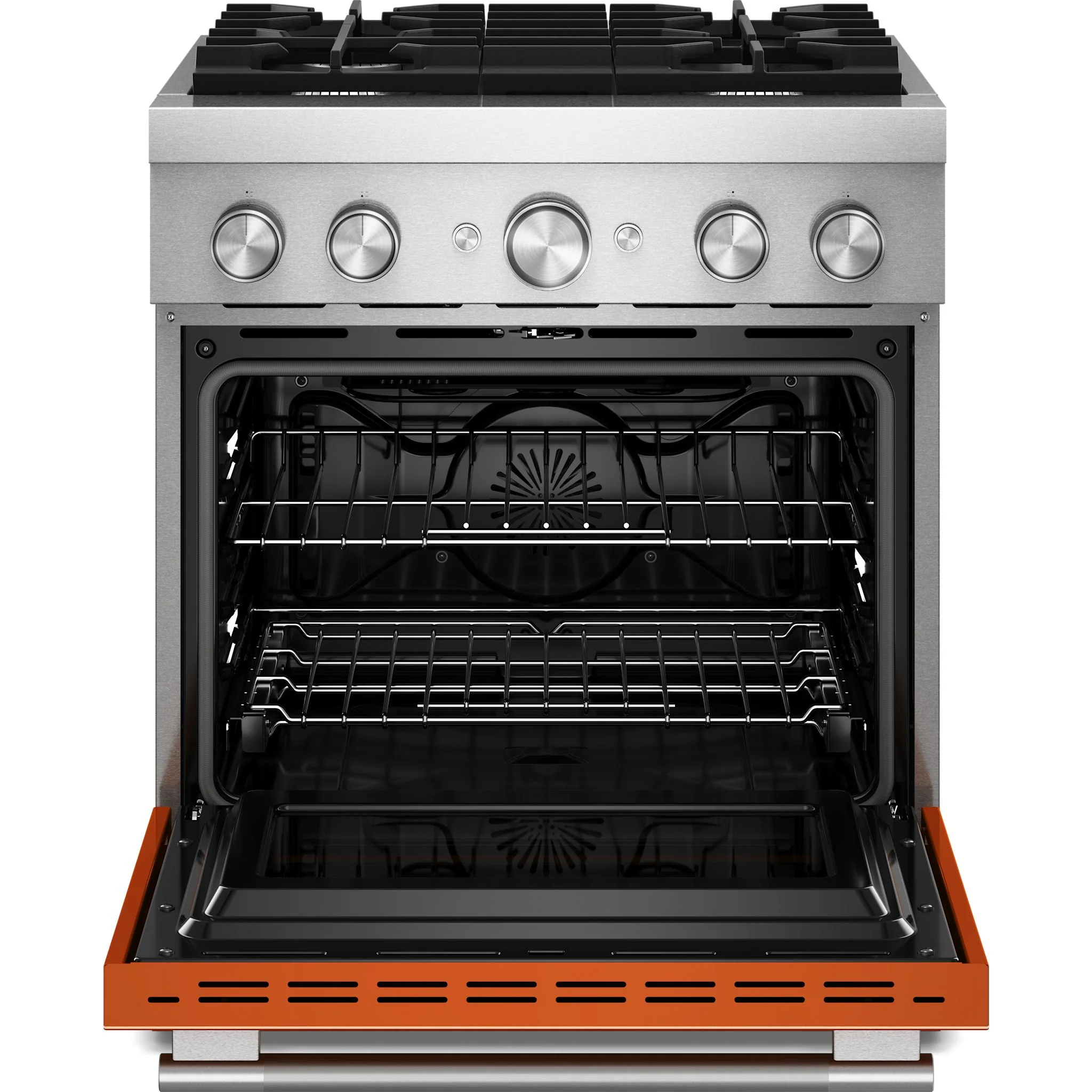 KitchenAid 30-Inch 4 Burner Commercial-Style Dual Fuel Range with No Preheat Air Fry Mode -Scorched Orange (KFDS930SSC) - Image 5