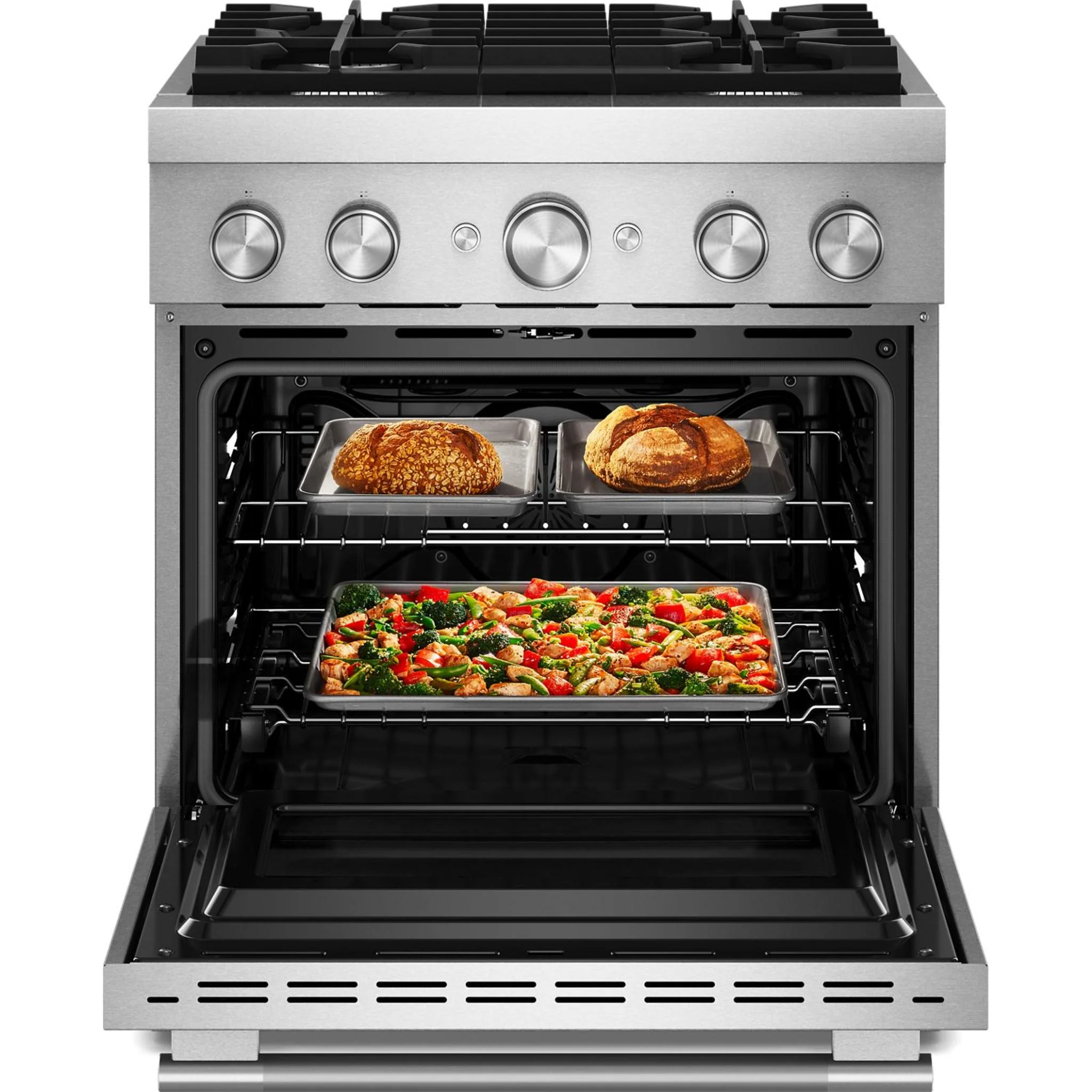KitchenAid 30-Inch 4 Burner Commercial-Style Dual Fuel Range with No Preheat Air Fry Mode -Stainless Steel (KFDS930SSS) - Image 7