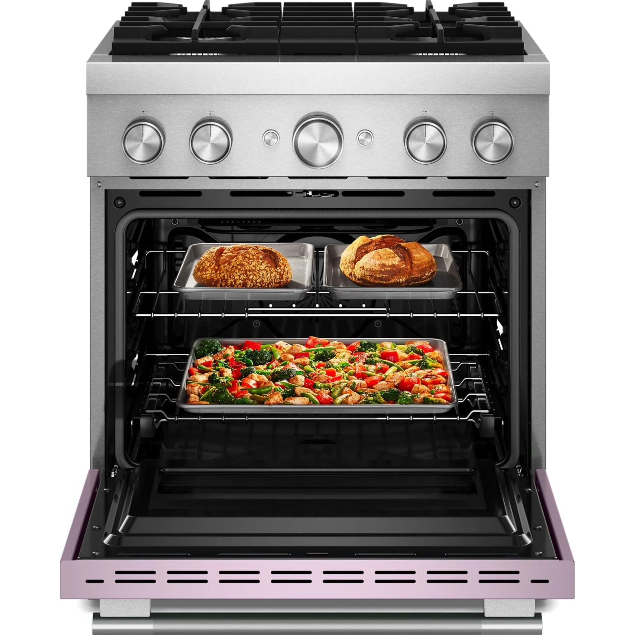 KitchenAid 30-Inch 4 Burner Commercial-Style Dual Fuel Range with No Preheat Air Fry Mode -Wildflower (KFDS930SWF) - Image 6