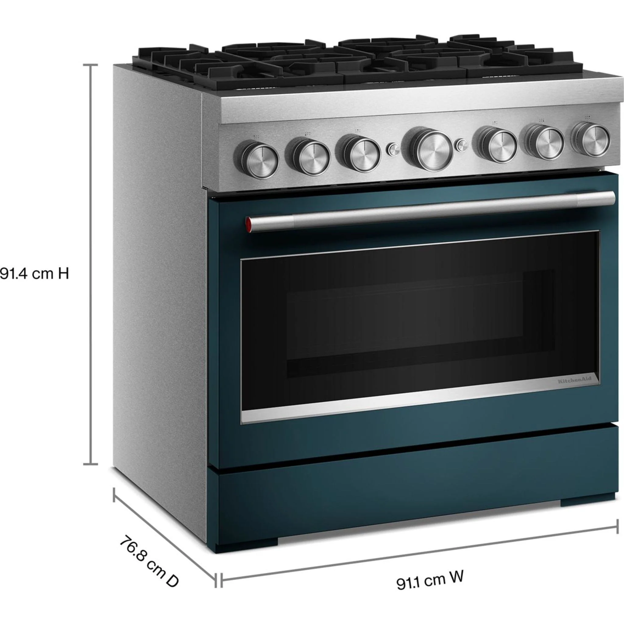 KitchenAid 36-Inch 6 Burner Commercial-Style Dual Fuel Range with No Preheat Air Fry Mode -Agave (KFDS936SAG) - Image 8