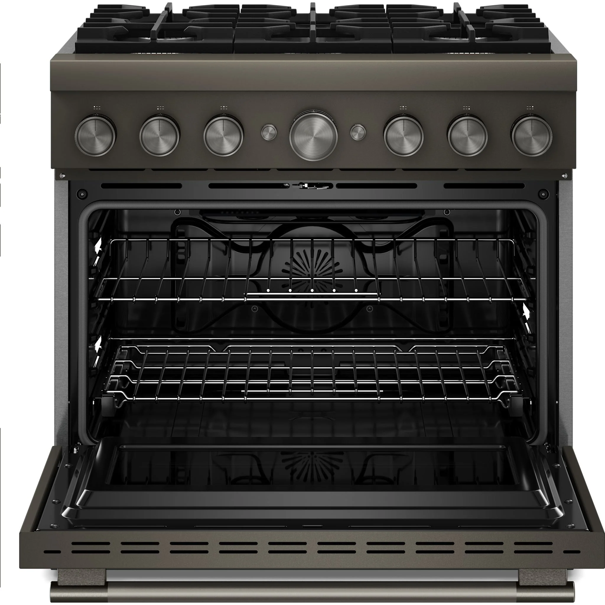 KitchenAid 36-Inch 6 Burner Commercial-Style Dual Fuel Range with No Preheat Air Fry Mode -Black Ore (KFDS936SBE) - Image 5