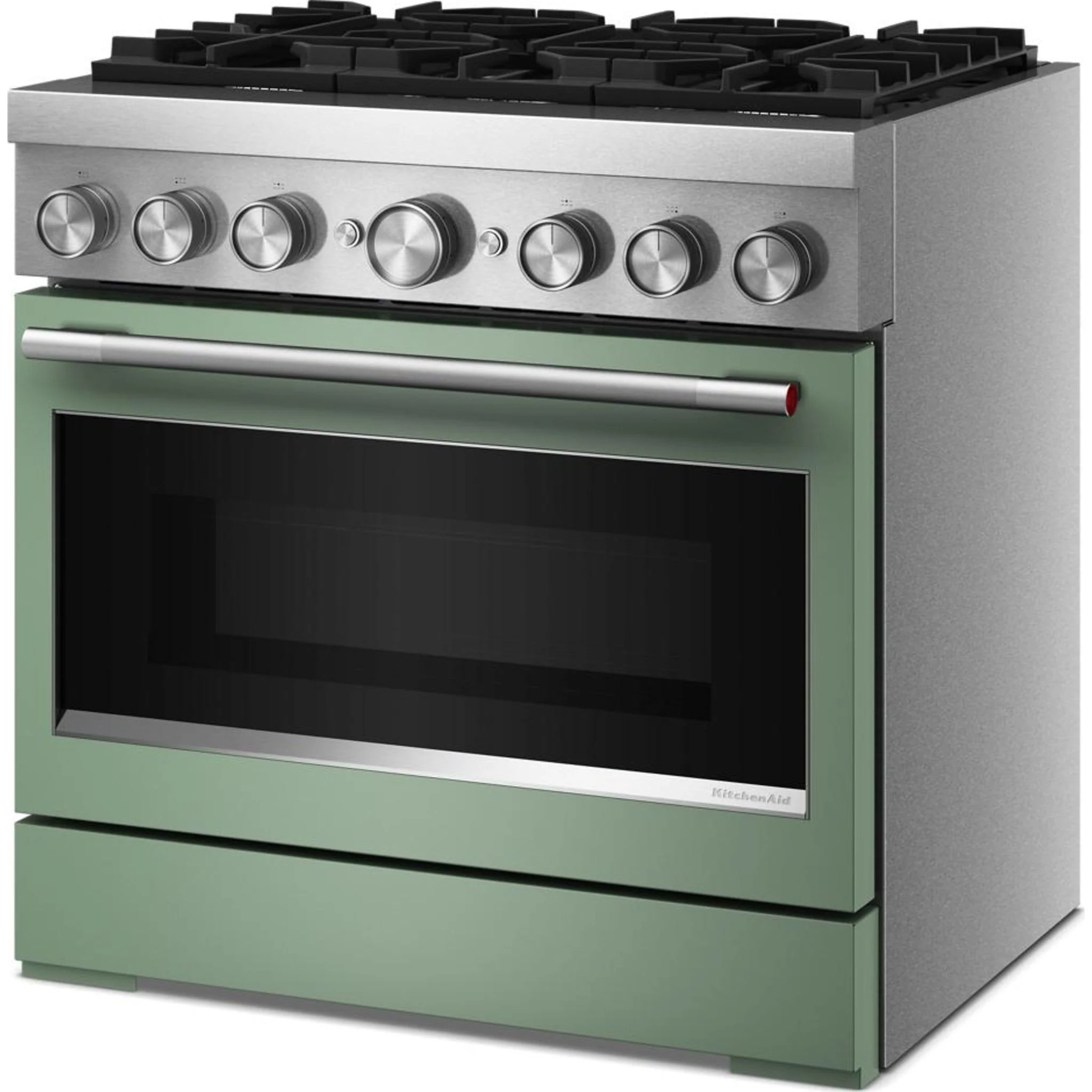 KitchenAid 36-Inch 6 Burner Commercial-Style Dual Fuel Range with No Preheat Air Fry Mode -Cardamom (KFDS936SDC) - Image 4
