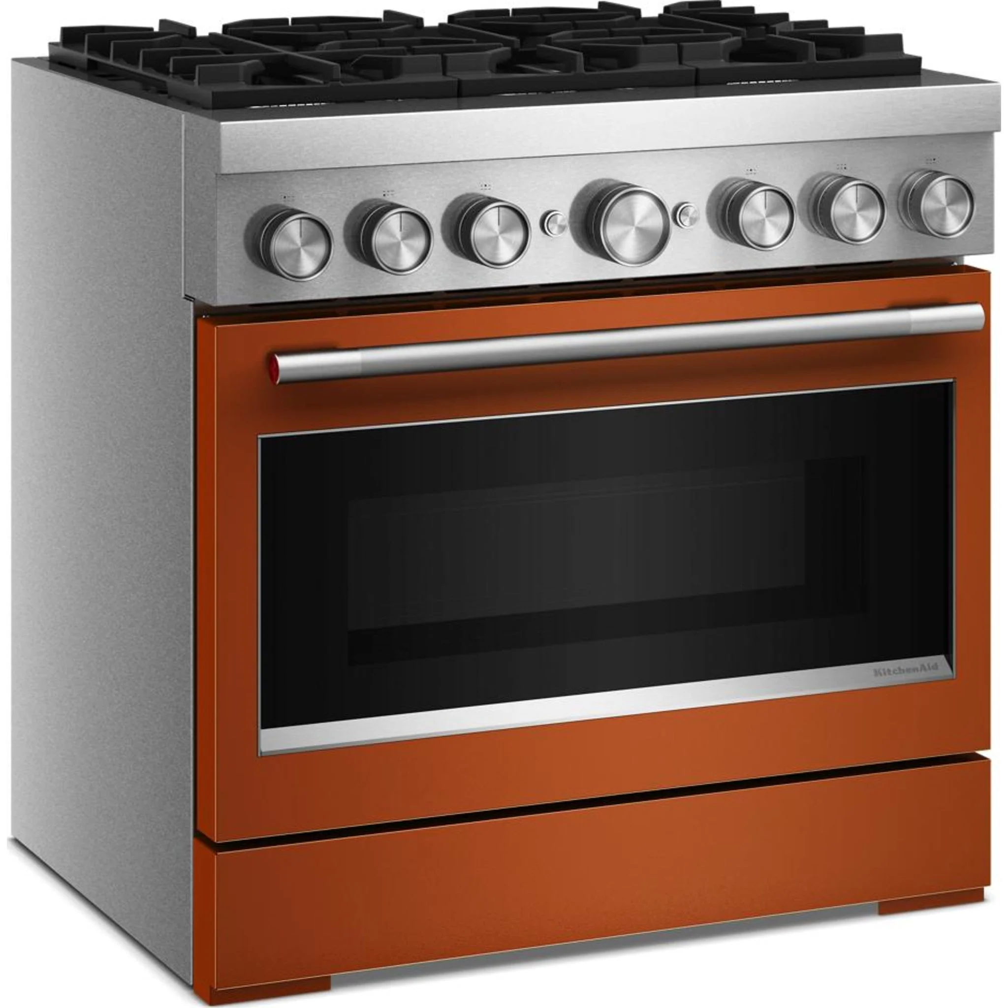 KitchenAid 36-Inch 6 Burner Commercial-Style Dual Fuel Range with No Preheat Air Fry Mode -Scorched Orange (KFDS936SSC) - Image 3