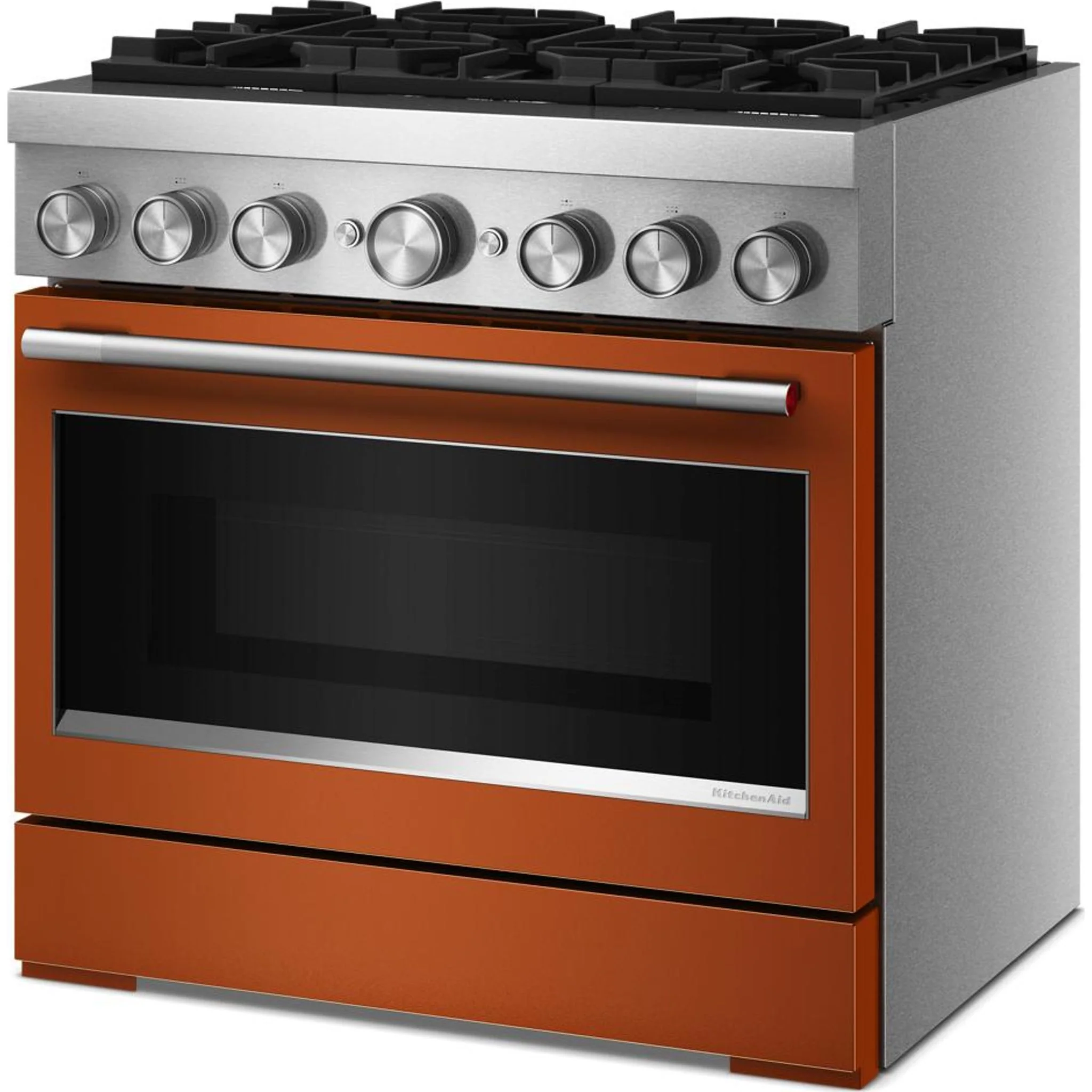 KitchenAid 36-Inch 6 Burner Commercial-Style Dual Fuel Range with No Preheat Air Fry Mode -Scorched Orange (KFDS936SSC) - Image 7