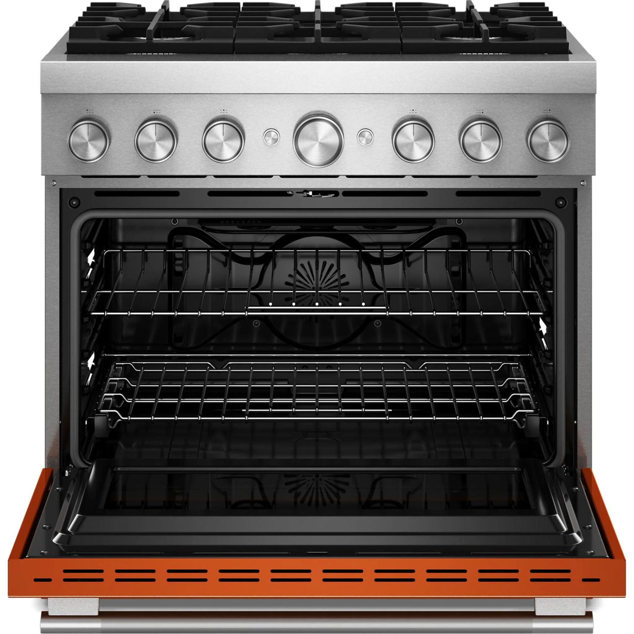 KitchenAid 36-Inch 6 Burner Commercial-Style Dual Fuel Range with No Preheat Air Fry Mode -Scorched Orange (KFDS936SSC) - Image 9