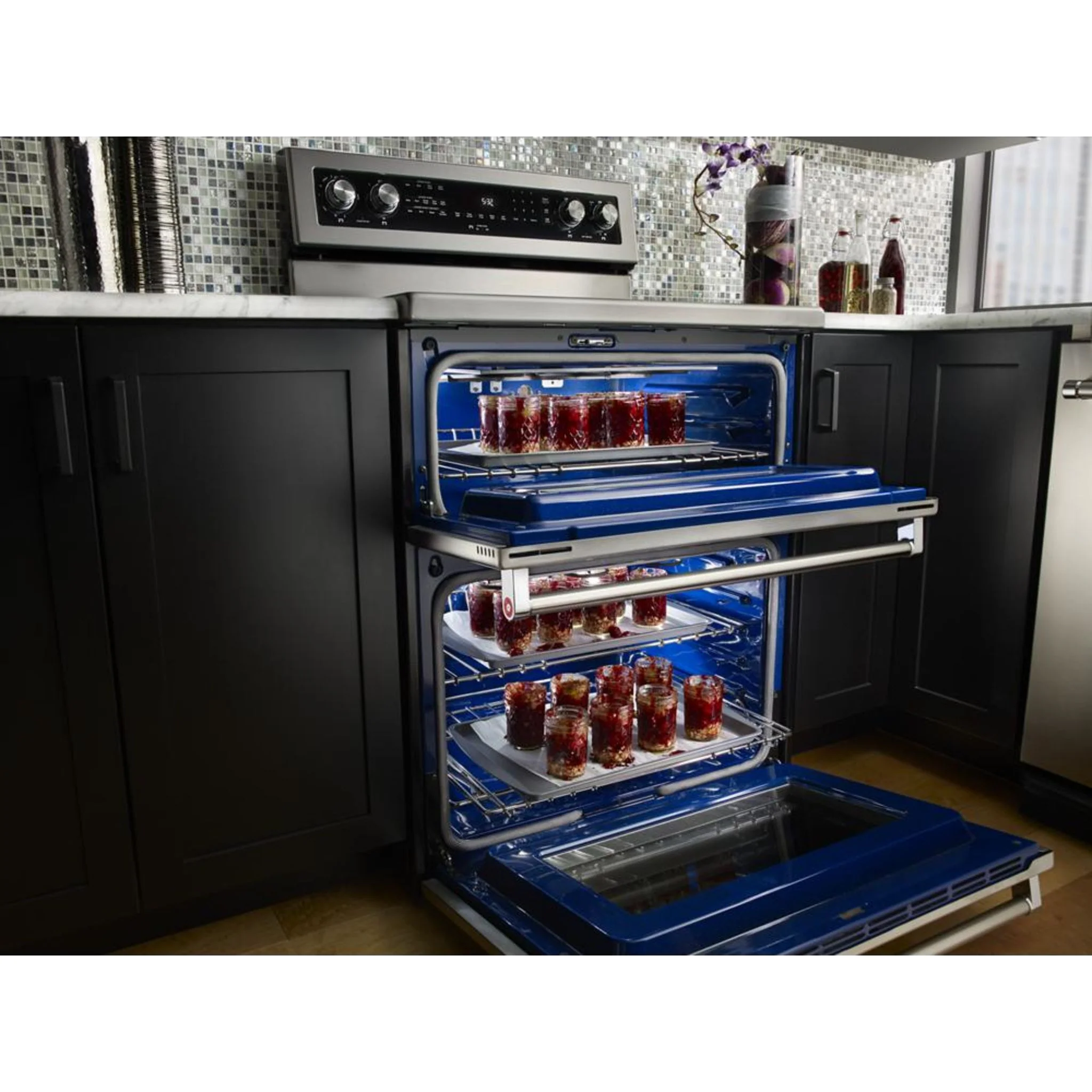 KitchenAid 30-Inch 5 elements Electric Double Oven Convection Range -Stainless Steel (YKFED500ESS) - Image 3