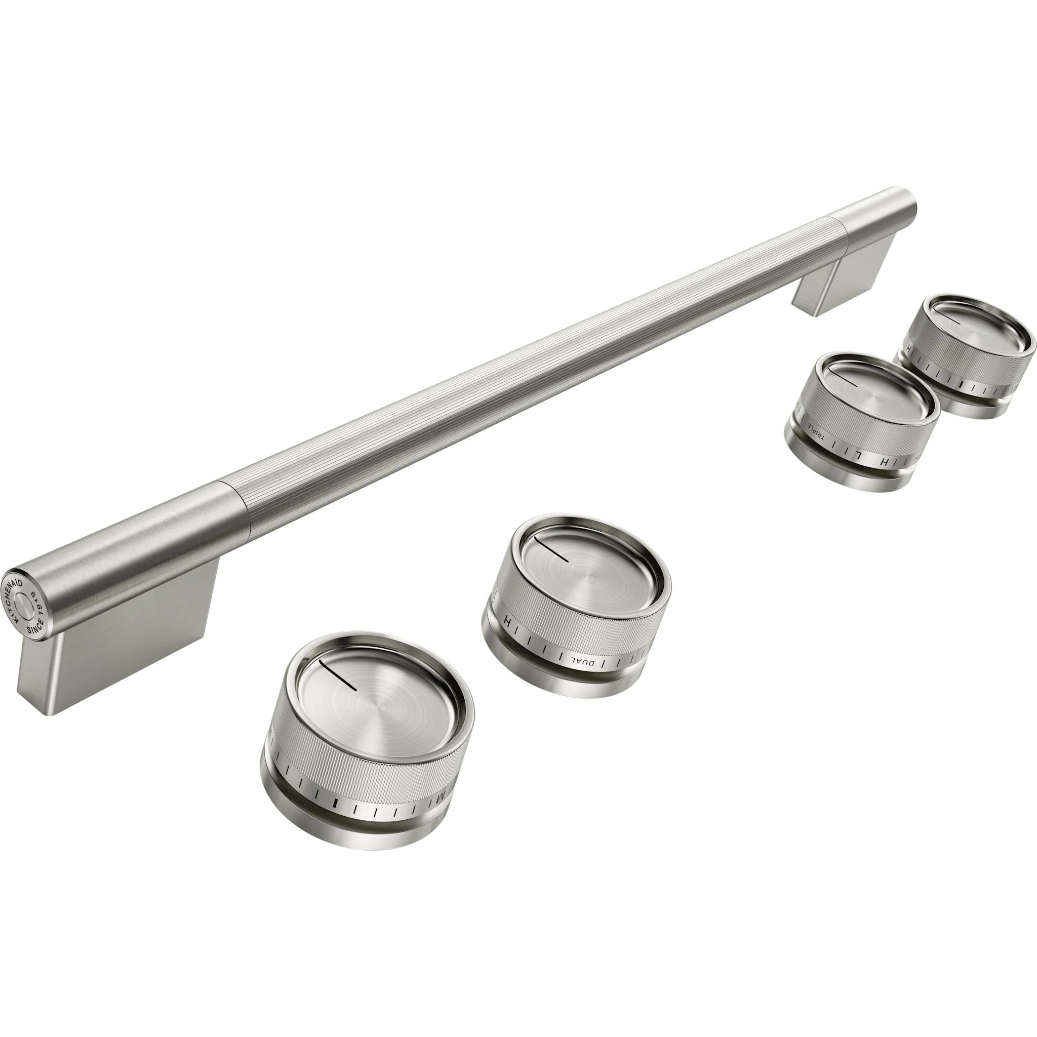 KitchenAid Fingerprint Resistant Handle & Knob Hardware Kit for 30" Slide-In Convection Range - Stainless Steel (W11773970) - Image 2