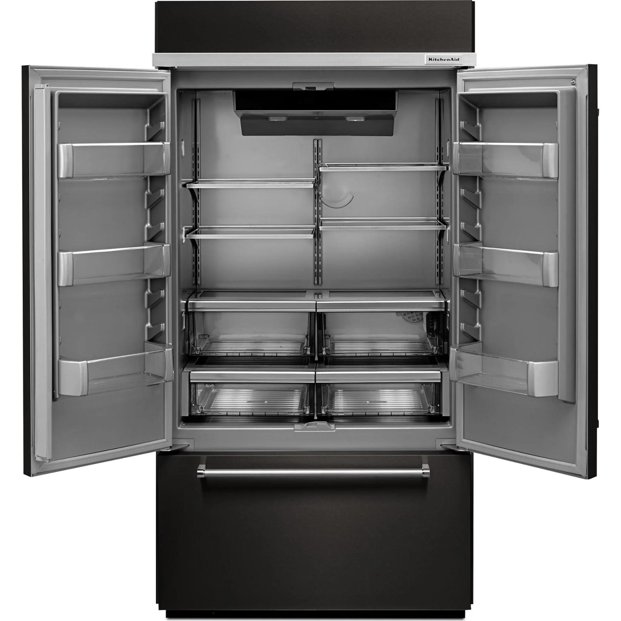 KitchenAid 24.2 cu.ft. 42" Width Built-In Stainless French Door Refrigerator with Platinum Interior Design - Black Stainless Steel with PrintShield™ Finish (KBFN502EBS) - Image 17