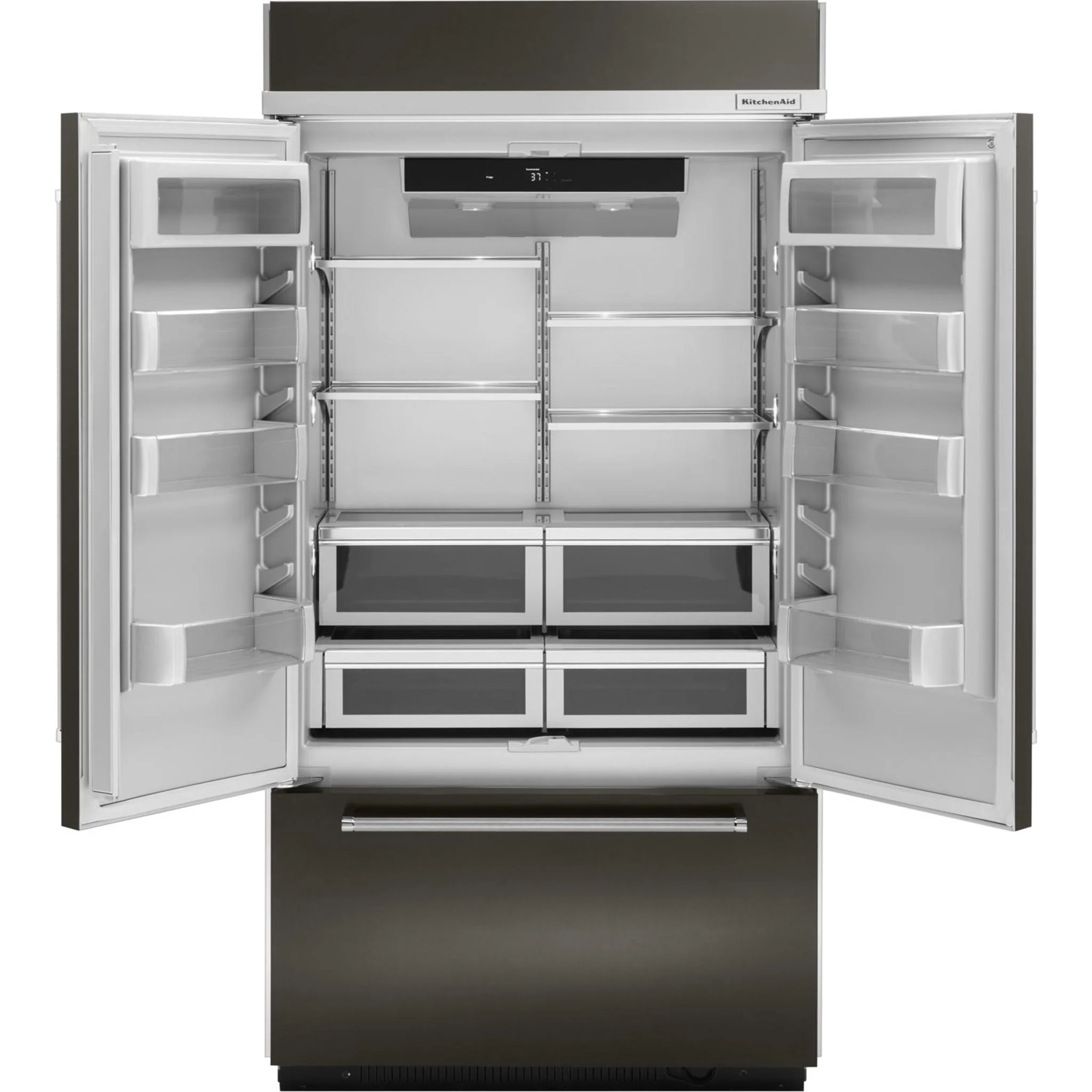 KitchenAid 24.2 cu.ft. 42" Width Built-In Stainless French Door Refrigerator with Platinum Interior Design - Black Stainless Steel with PrintShield™ Finish (KBFN502EBS) - Image 22