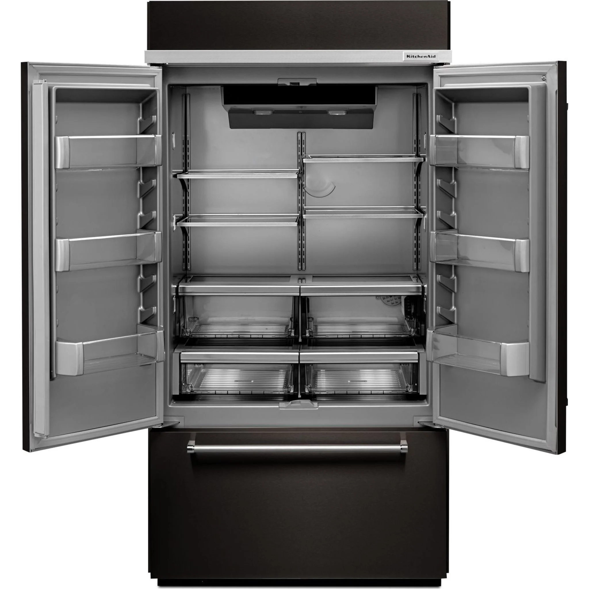 KitchenAid 24.2 cu.ft. 42" Width Built-In Stainless French Door Refrigerator with Platinum Interior Design - Black Stainless Steel with PrintShield™ Finish (KBFN502EBS) - Image 3