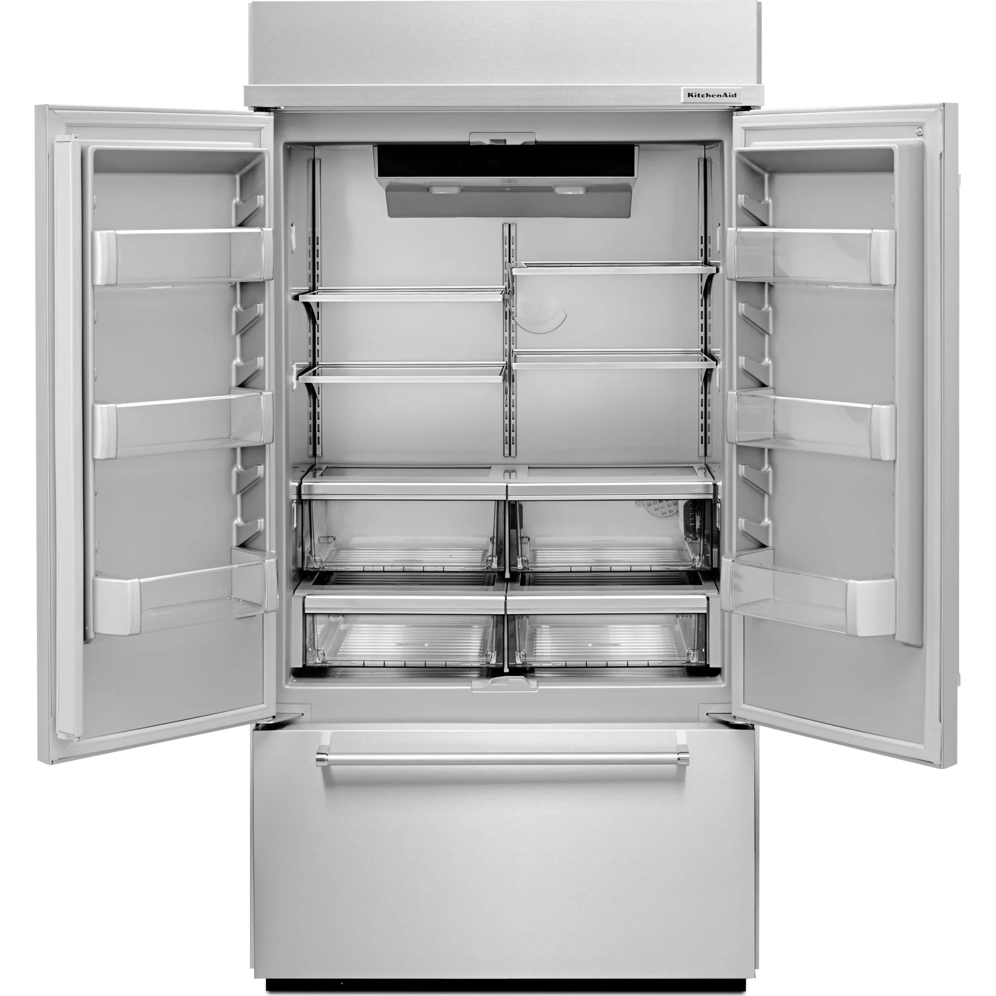 KitchenAid 24.2 cu.ft. 42" Width Built-In Stainless French Door Refrigerator with Platinum Interior Design - Stainless Steel (KBFN502ESS) - Image 2