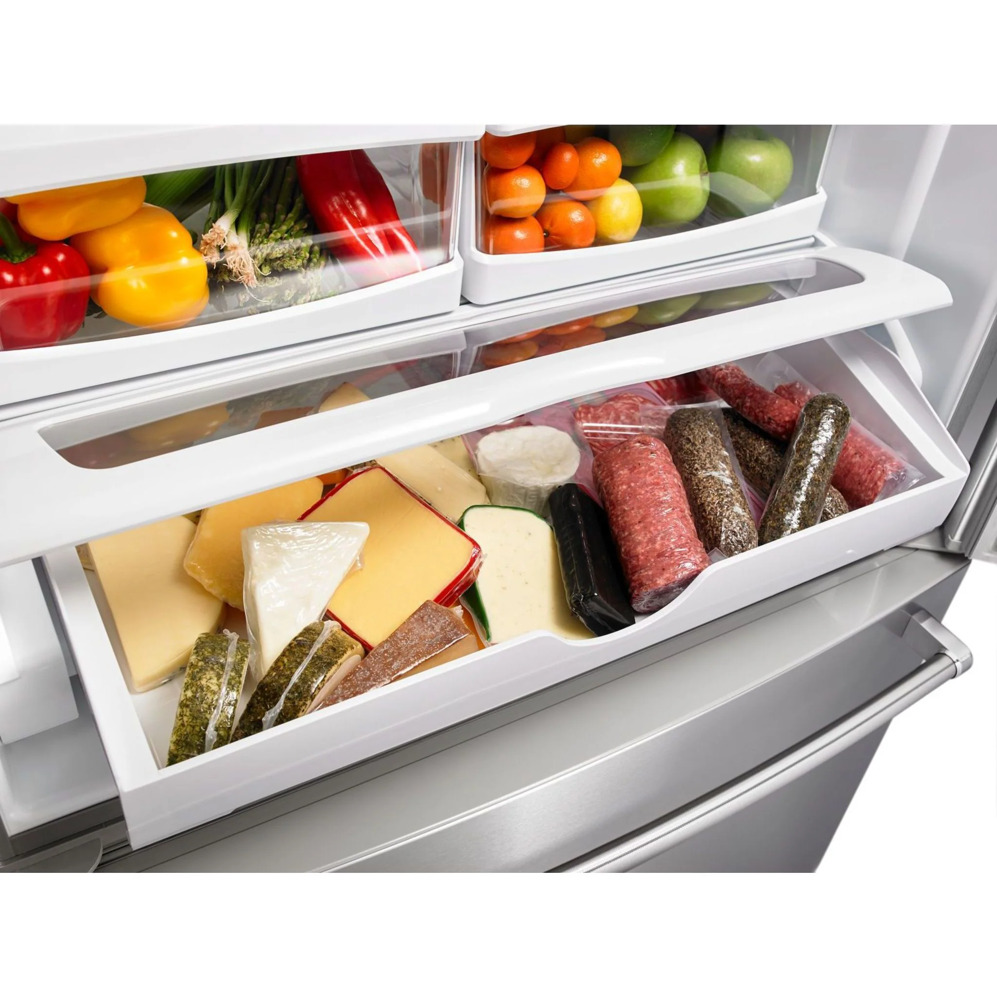 KitchenAid 25 cu.ft. 36-Width Standard Depth French Door Refrigerator with Interior Dispense -Stainless Steel (KRFF305ESS) - Image 19