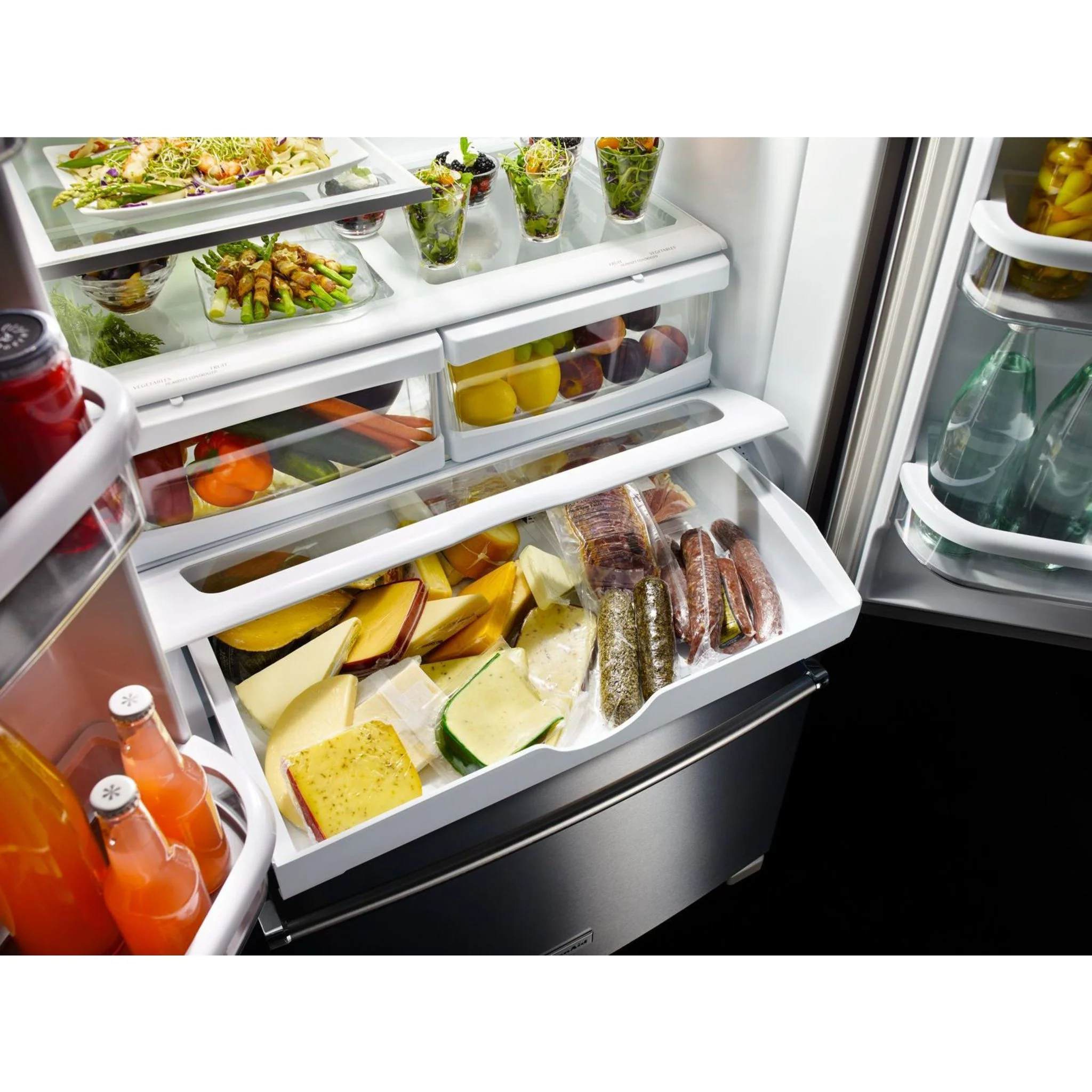 KitchenAid 25 cu.ft. 36-Width Standard Depth French Door Refrigerator with Interior Dispense -Stainless Steel (KRFF305ESS) - Image 20
