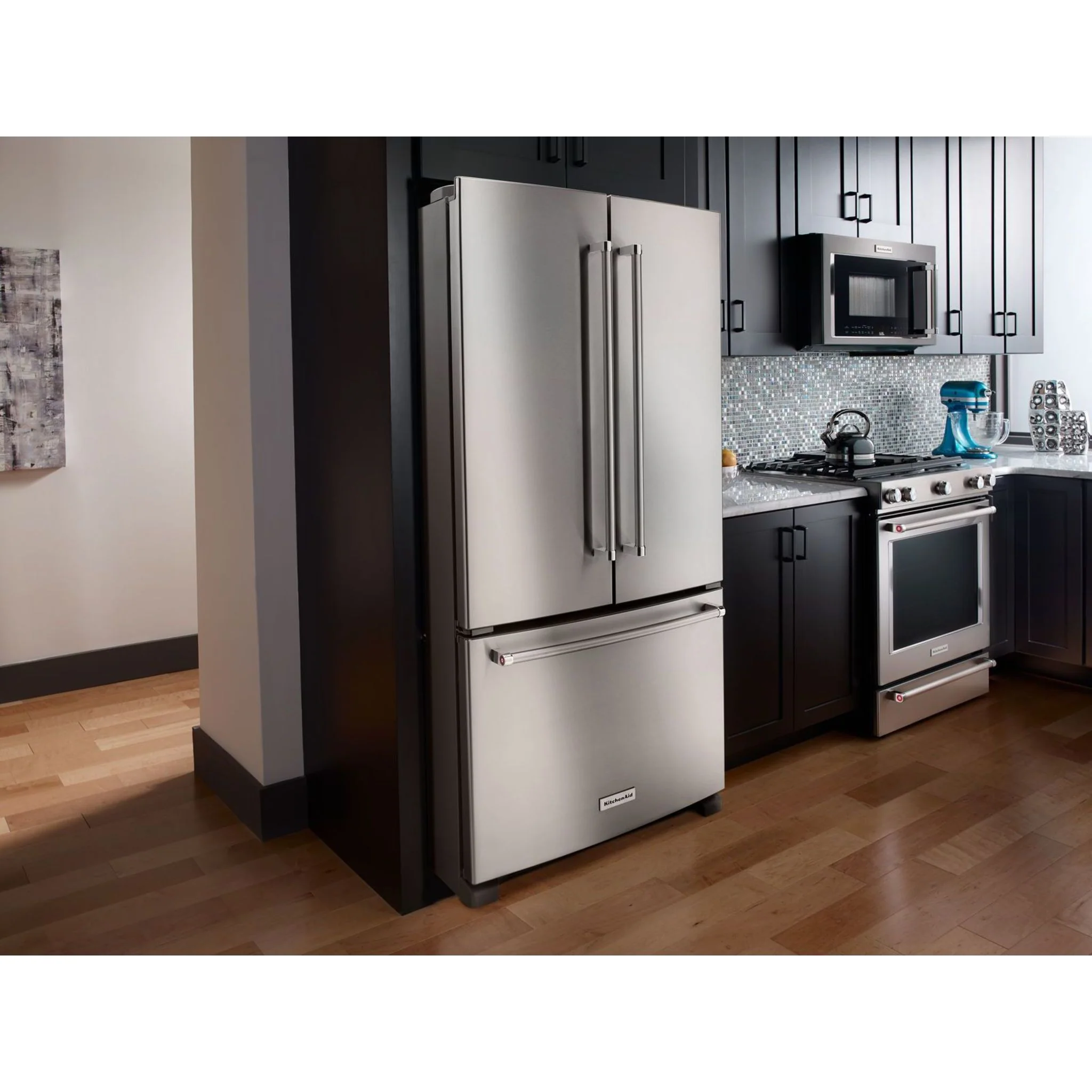 KitchenAid 25 cu.ft. 36-Width Standard Depth French Door Refrigerator with Interior Dispense -Stainless Steel (KRFF305ESS) - Image 23