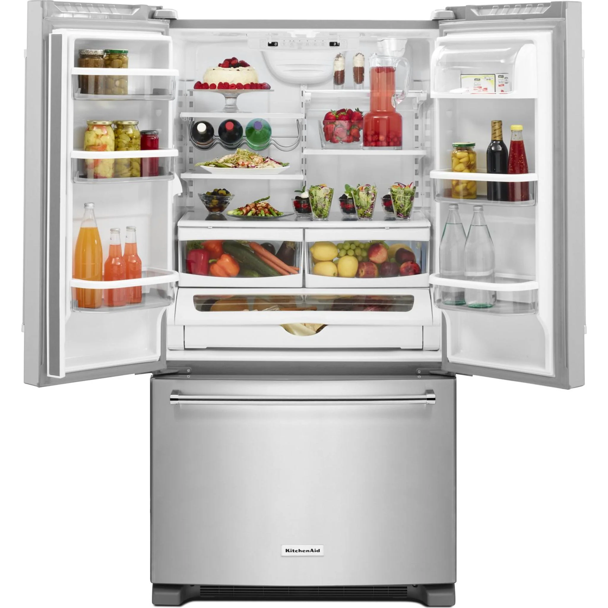 KitchenAid 25 cu.ft. 36-Width Standard Depth French Door Refrigerator with Interior Dispense -Stainless Steel (KRFF305ESS) - Image 35
