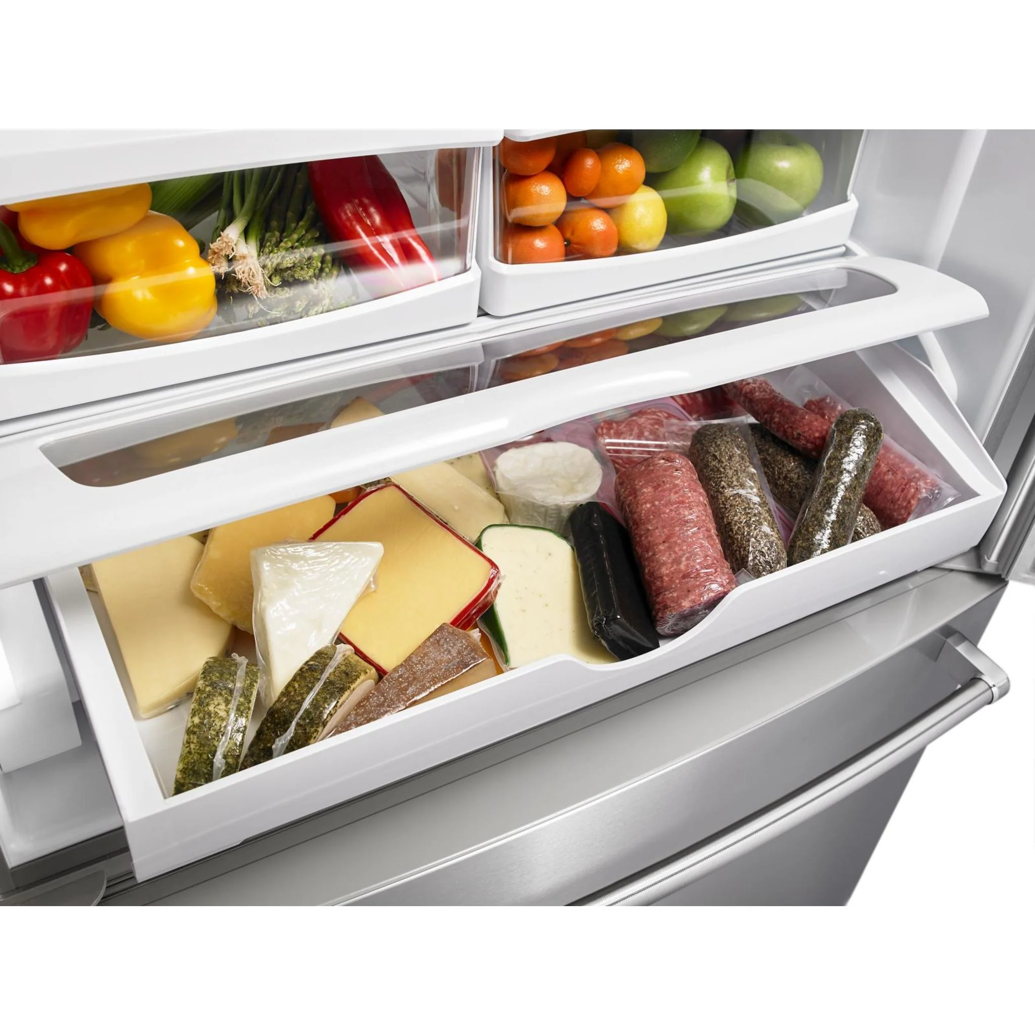 KitchenAid 25 cu.ft. 36-Width Standard Depth French Door Refrigerator with Interior Dispense -Stainless Steel (KRFF305ESS) - Image 38