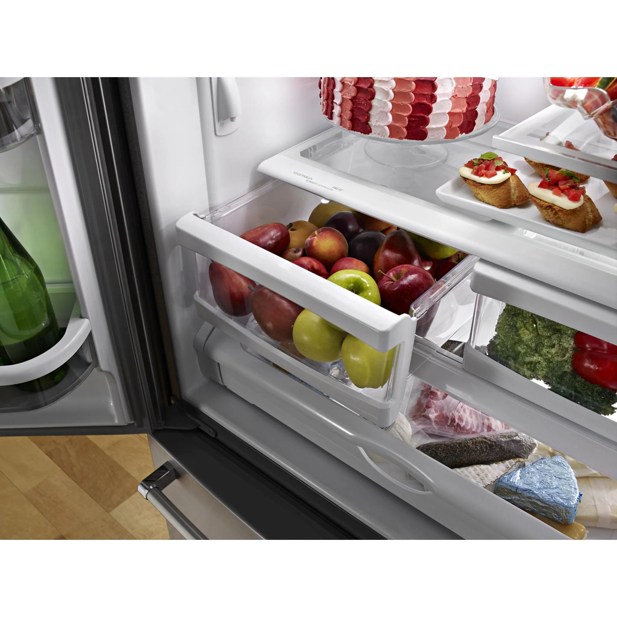 KitchenAid 25 cu.ft. 36-Width Standard Depth French Door Refrigerator with Interior Dispense -Stainless Steel (KRFF305ESS) - Image 39