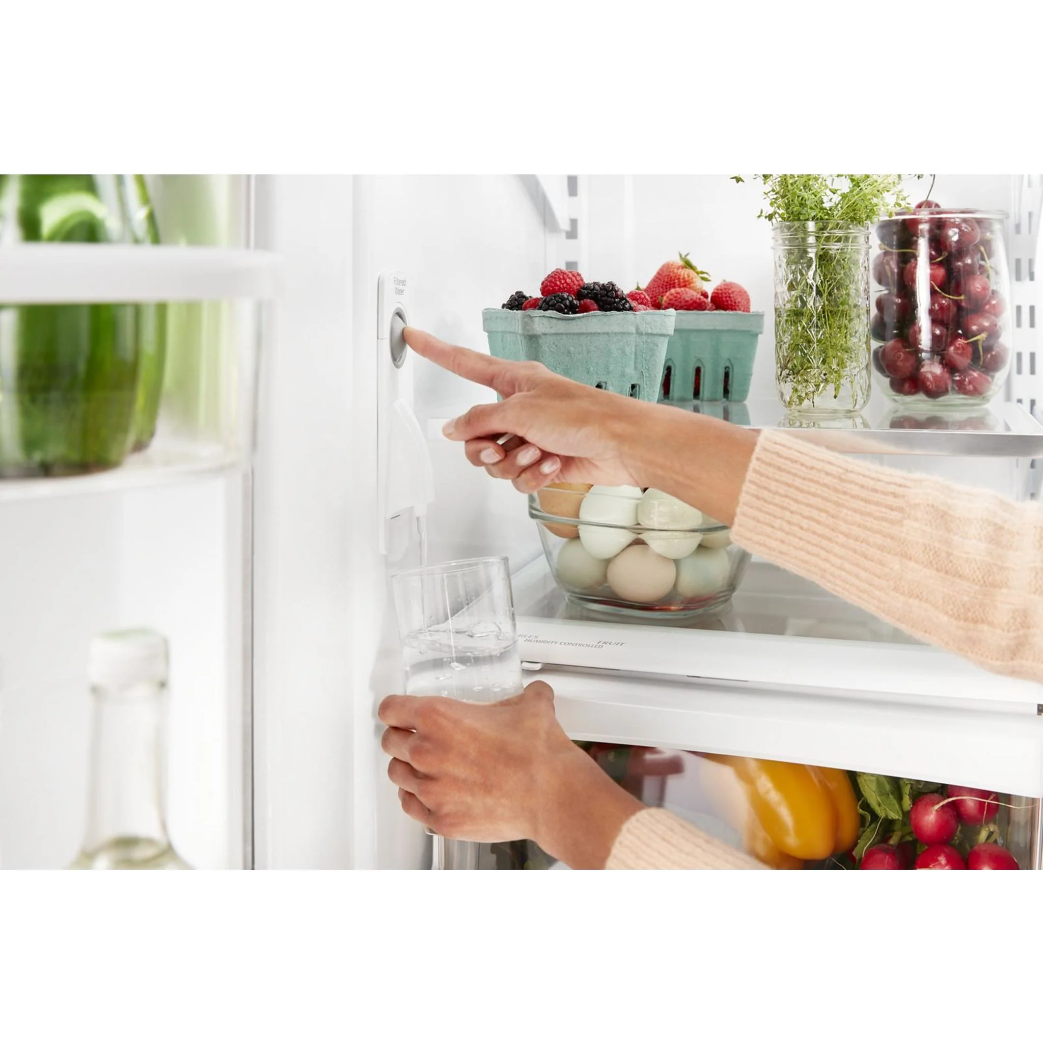 KitchenAid  20 cu.ft. 36" Width Counter-Depth French Door Refrigerator with Interior Dispense (KRFC300ESS) - Image 22