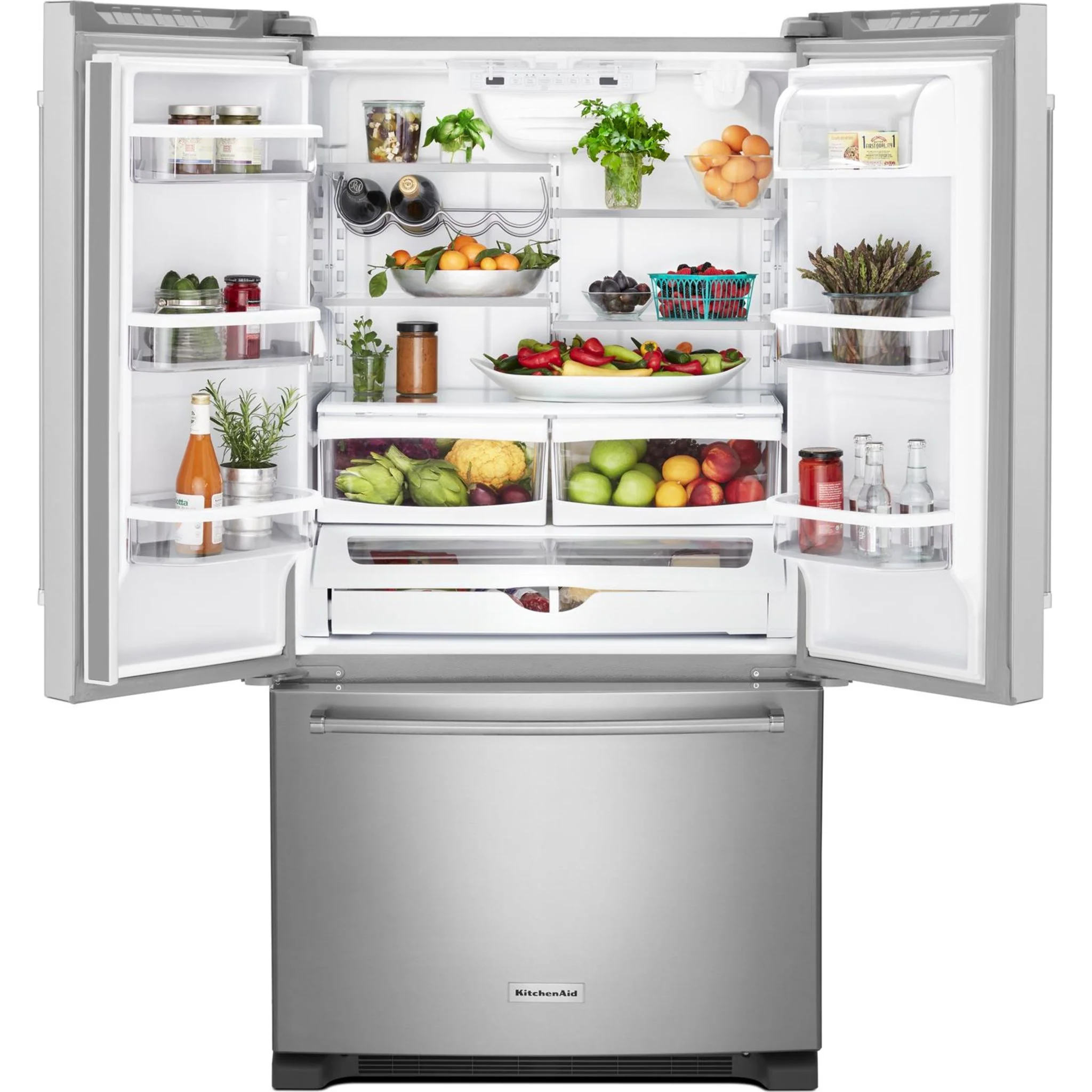 KitchenAid  20 cu.ft. 36" Width Counter-Depth French Door Refrigerator with Interior Dispense (KRFC300ESS) - Image 24