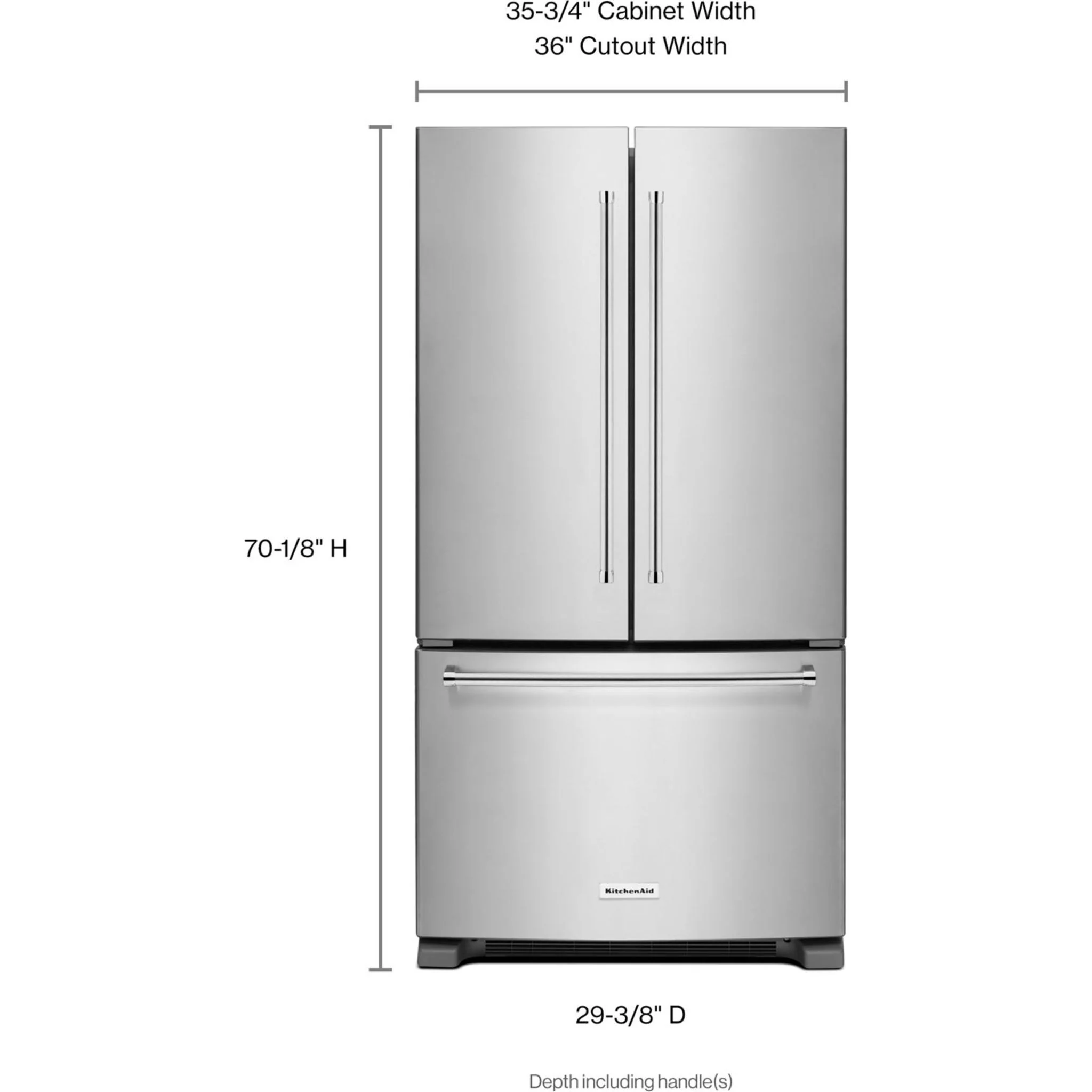 KitchenAid  20 cu.ft. 36" Width Counter-Depth French Door Refrigerator with Interior Dispense (KRFC300ESS) - Image 27
