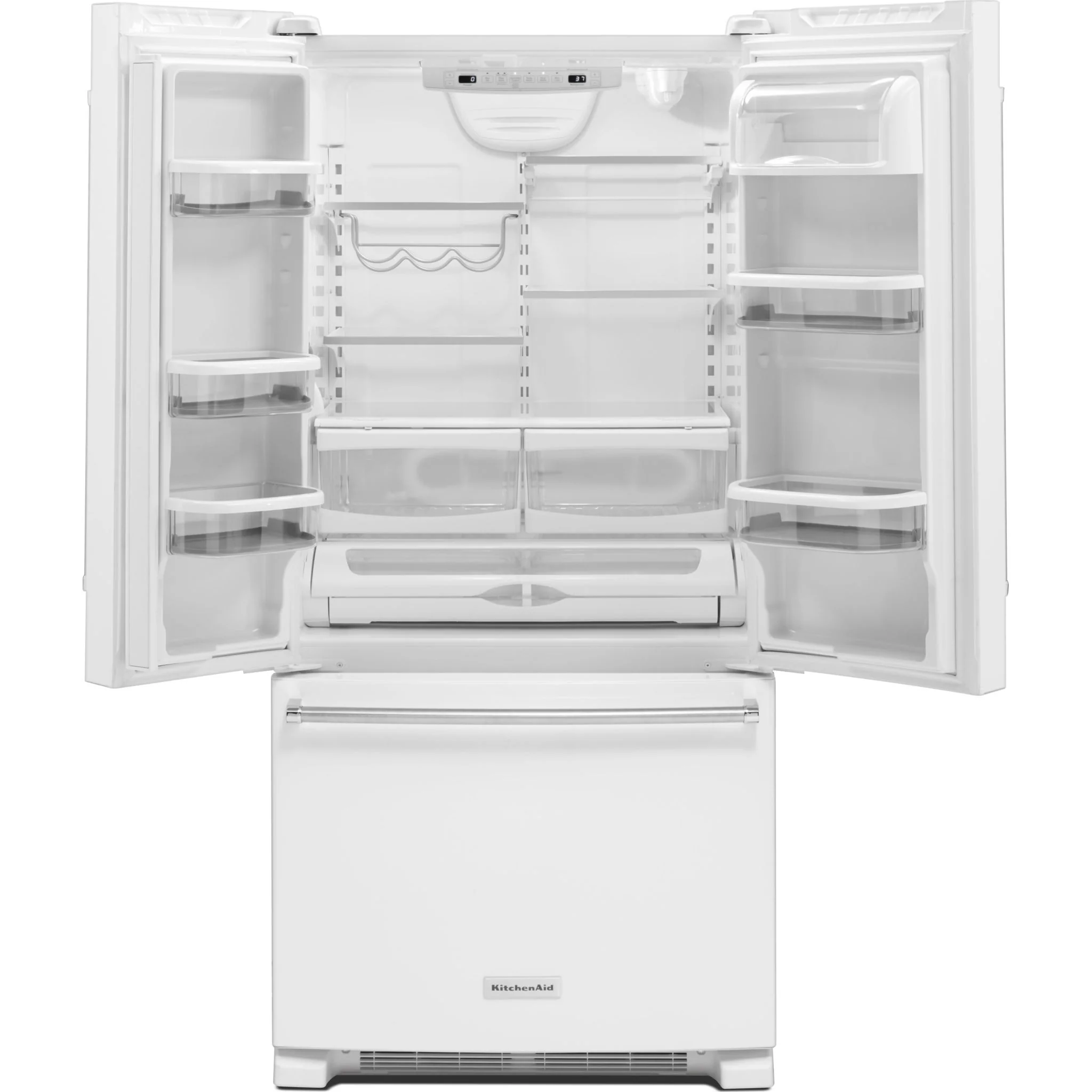 KitchenAid  22 cu. ft. 33" Width Standard Depth French Door Refrigerator with Interior Dispense (KRFF302EWH) - Image 2