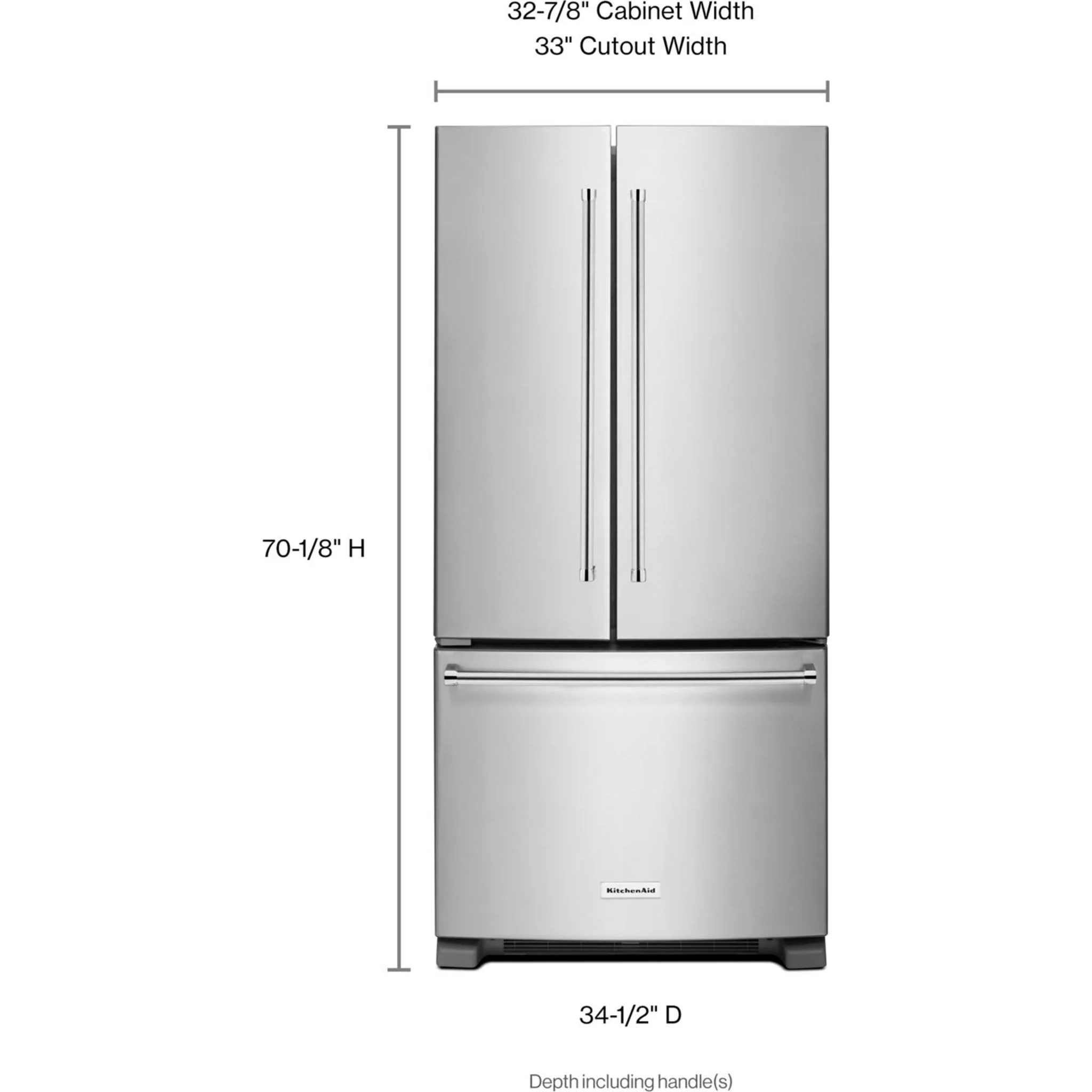 KitchenAid 22 cu. Ft. 33-Inch Width Standard Depth French Door Refrigerator with Interior Dispense -Stainless Steel (KRFF302ESS) - Image 17