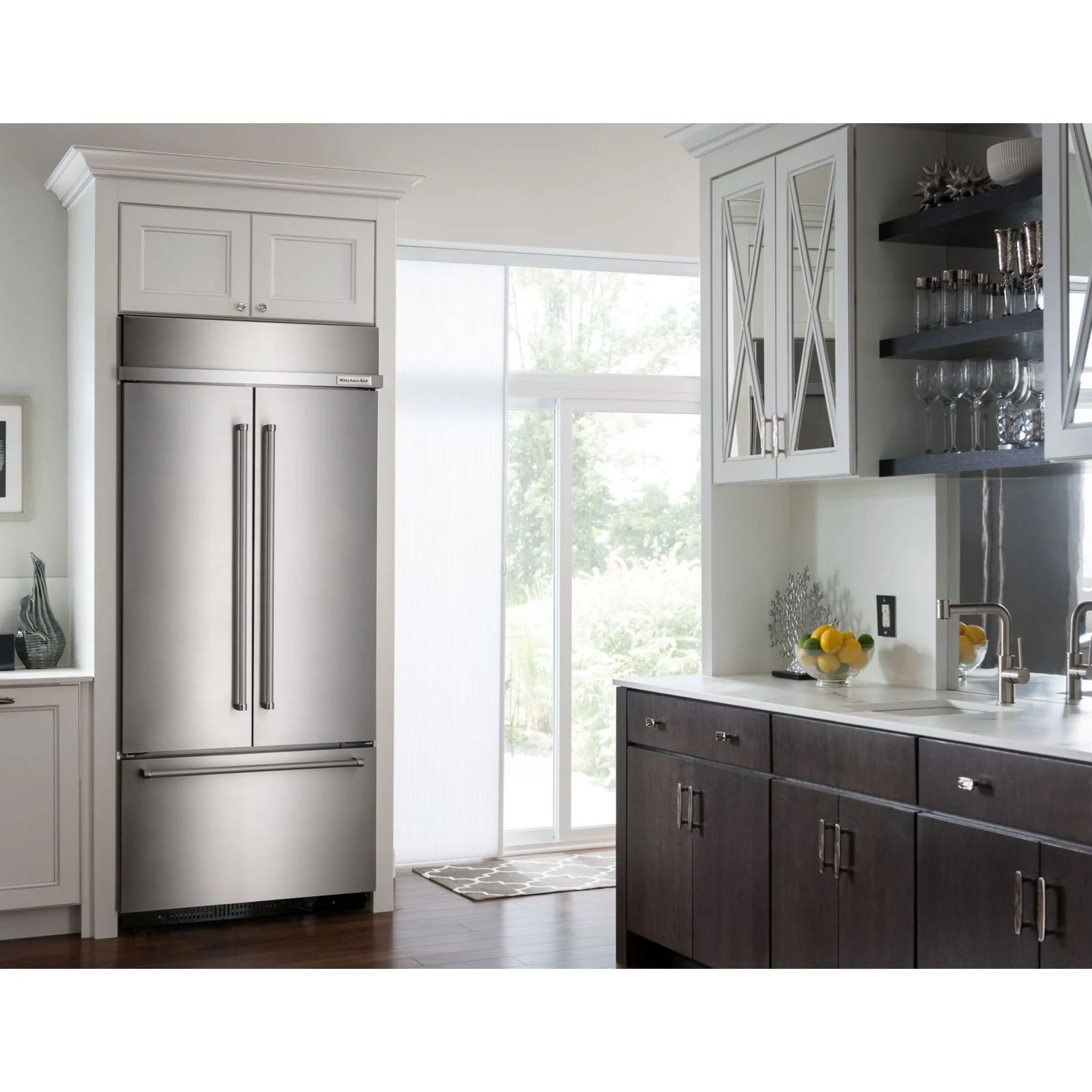 KitchenAid 20.8 cu.ft. 36" Width Built In Stainless Steel French Door Refrigerator with Platinum Interior Design - Stainless Steel (KBFN506ESS) - Image 19