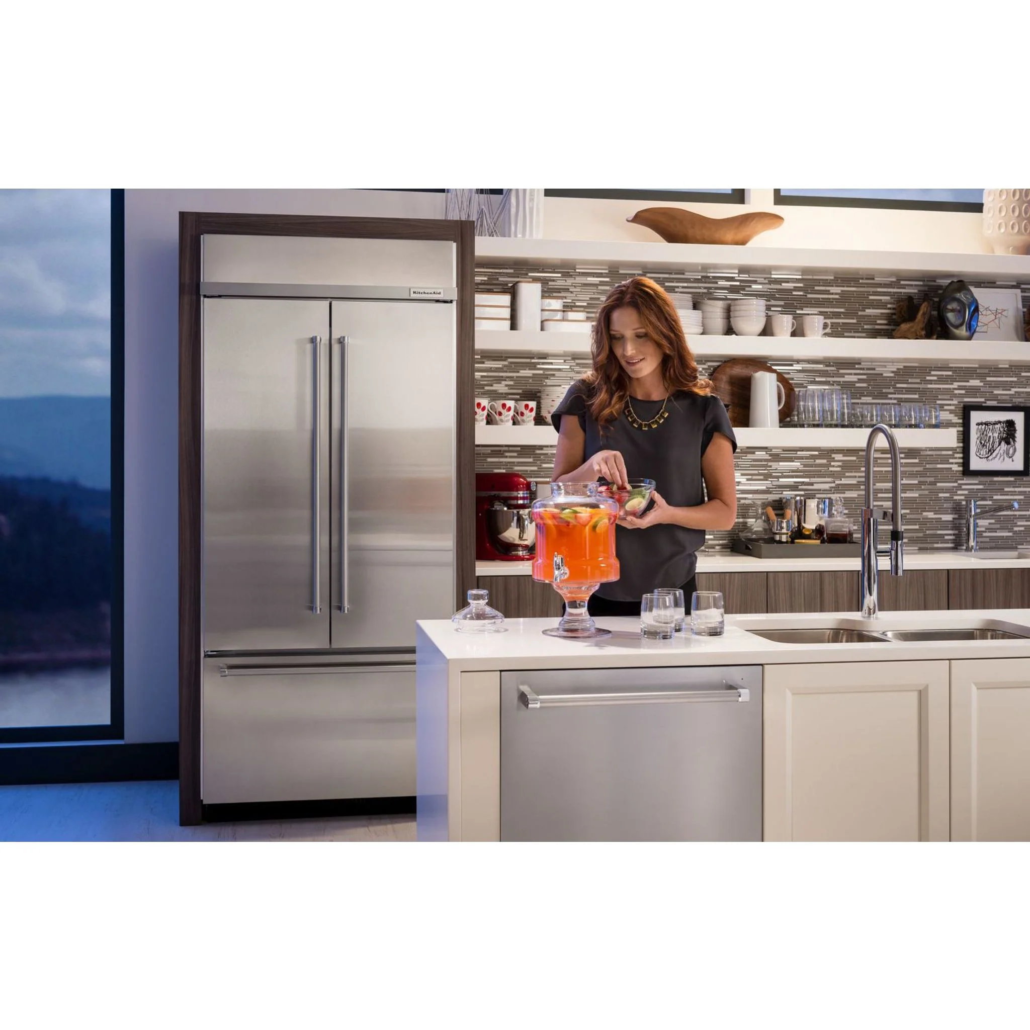 KitchenAid 20.8 cu.ft. 36" Width Built In Stainless Steel French Door Refrigerator with Platinum Interior Design - Stainless Steel (KBFN506ESS) - Image 23
