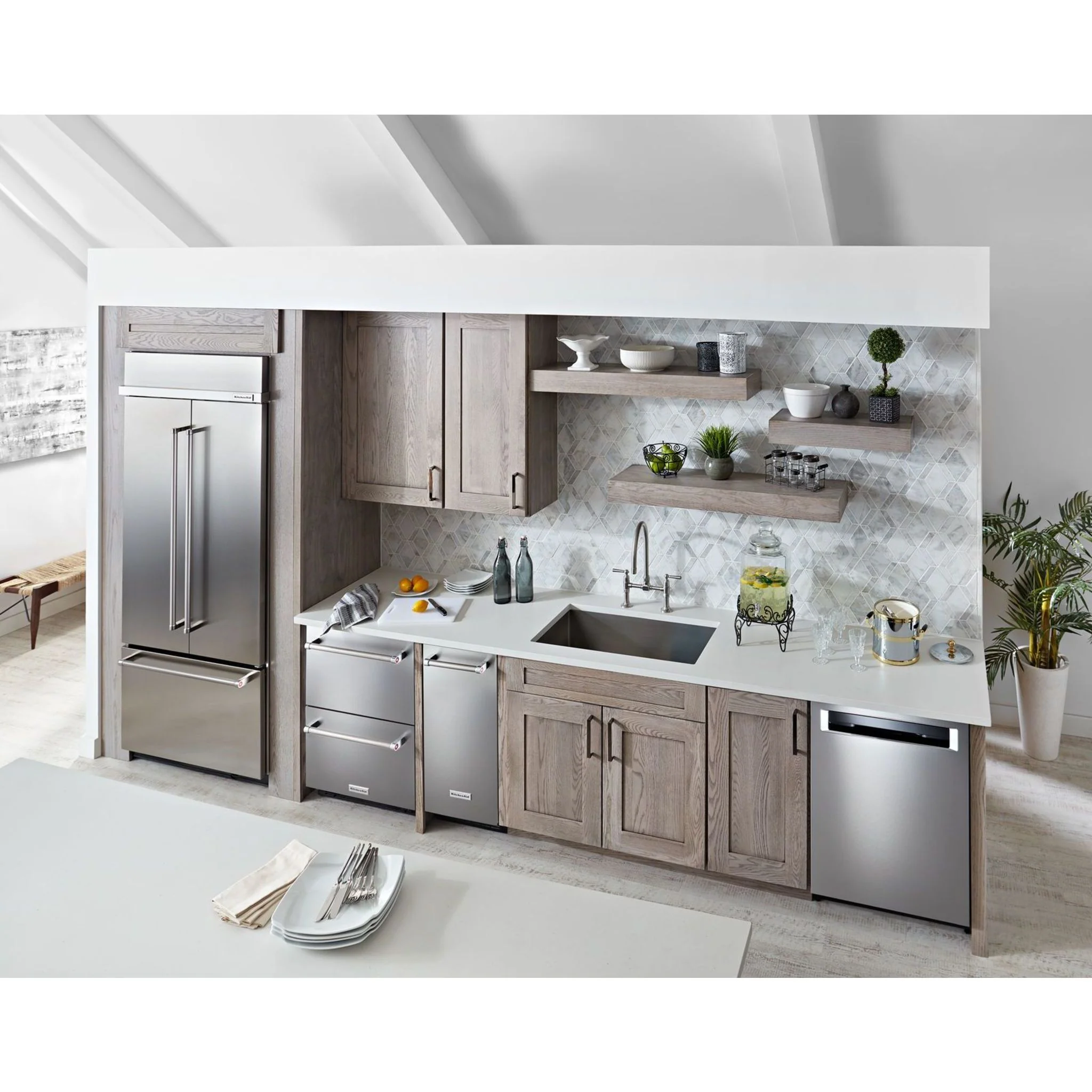 KitchenAid 20.8 cu.ft. 36" Width Built In Stainless Steel French Door Refrigerator with Platinum Interior Design - Stainless Steel (KBFN506ESS) - Image 30
