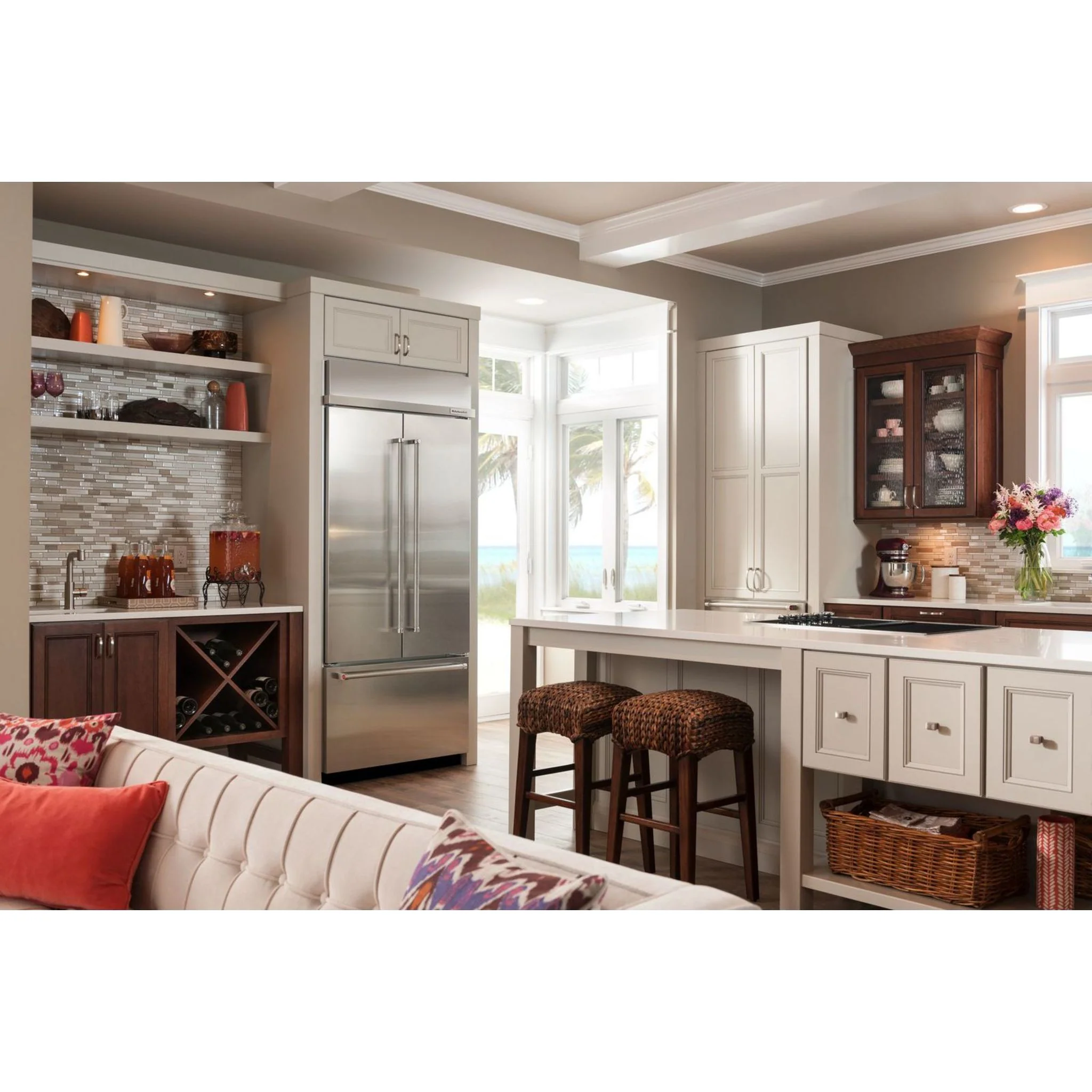 KitchenAid 20.8 cu.ft. 36" Width Built In Stainless Steel French Door Refrigerator with Platinum Interior Design - Stainless Steel (KBFN506ESS) - Image 37