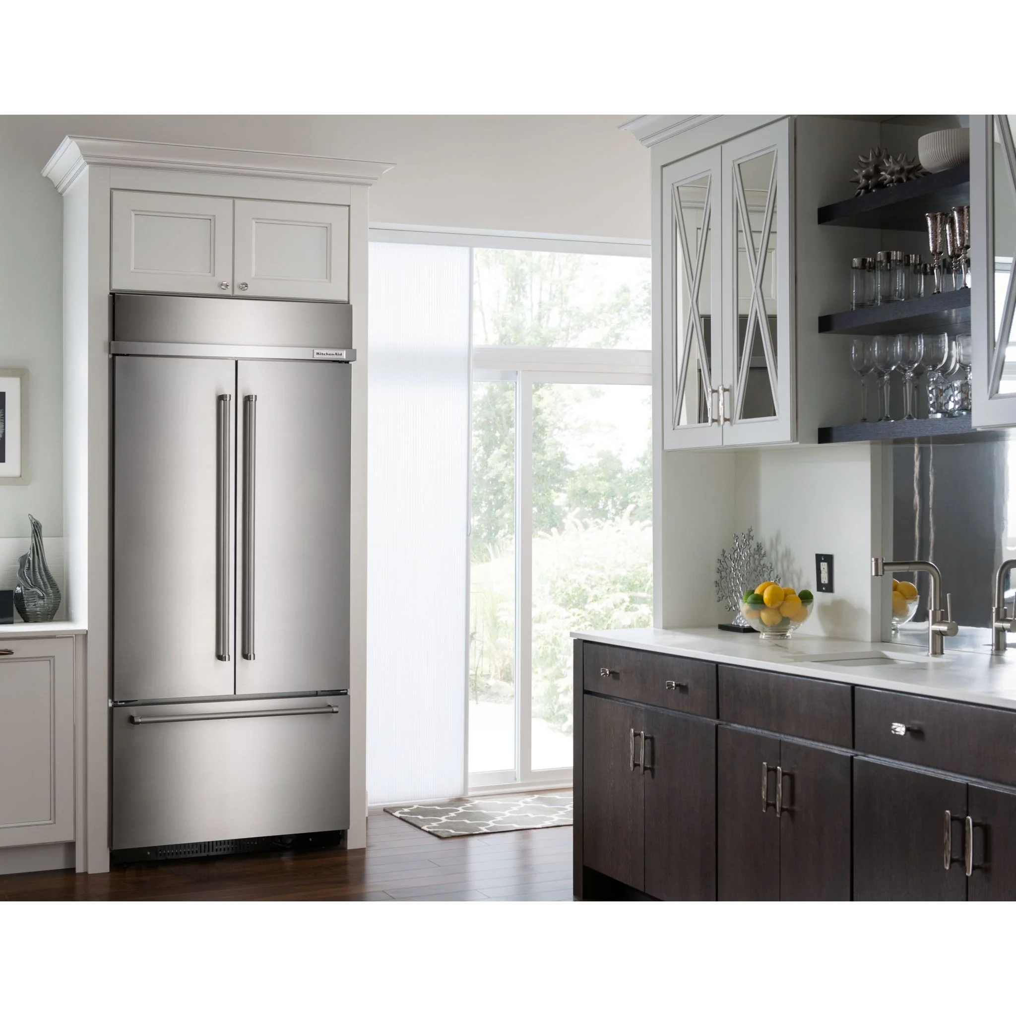 KitchenAid 20.8 cu.ft. 36" Width Built In Stainless Steel French Door Refrigerator with Platinum Interior Design - Stainless Steel (KBFN506ESS) - Image 4